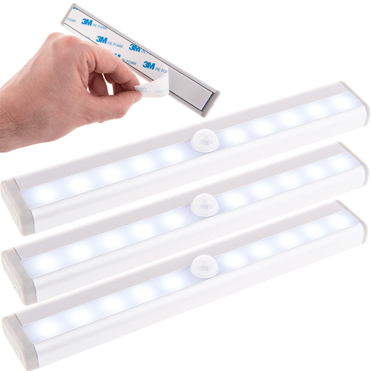 Out of the Blue LED Lichtleiste LED Lichtleiste Bewegungsmelder Nachtlicht Unterbauleuchte kabellos, 3M-Klebeband & 15-Sek.-Timer/Diffuses Licht – Bild 2 von 5