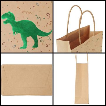 Belle Vous Geschenkbox Dinosaurier Partytüten für Kindergeburtstag (24 Stück), Dino Geschenktüten für Kindergeburtstag (24er Pack)