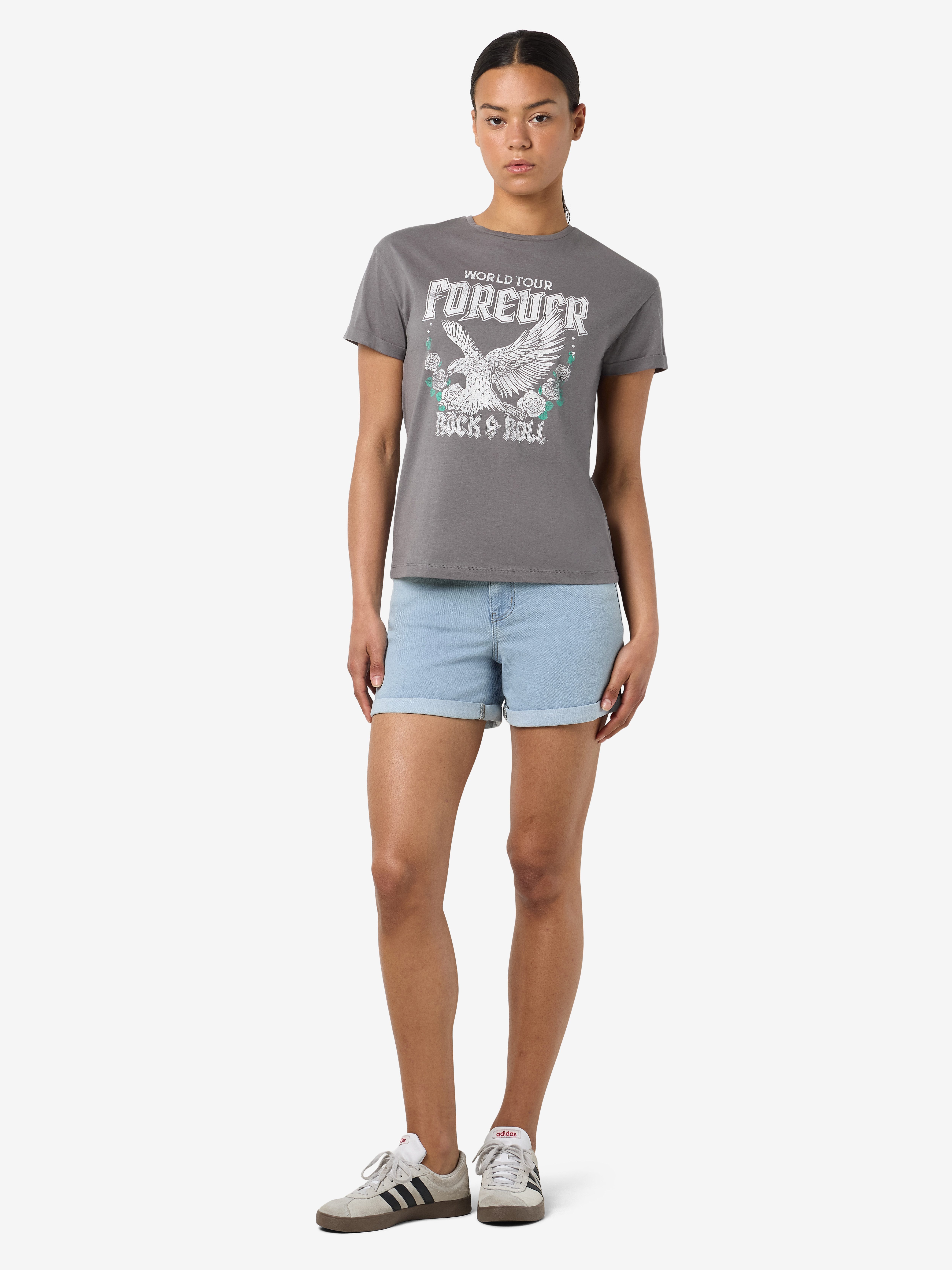 Noisy may Kurzarmshirt NMBRANDY FRONTPRINT S/S TOP JRS NOOS