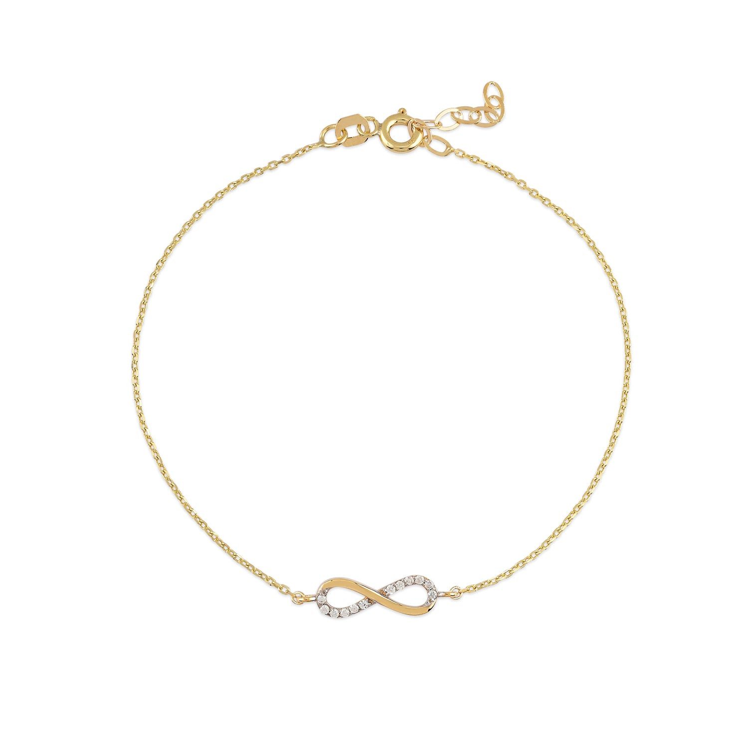 Suzan Gold Charm-Armband SuzanGold® Infinity Glow Armband Damen Gold, Goldschmuck Damen für