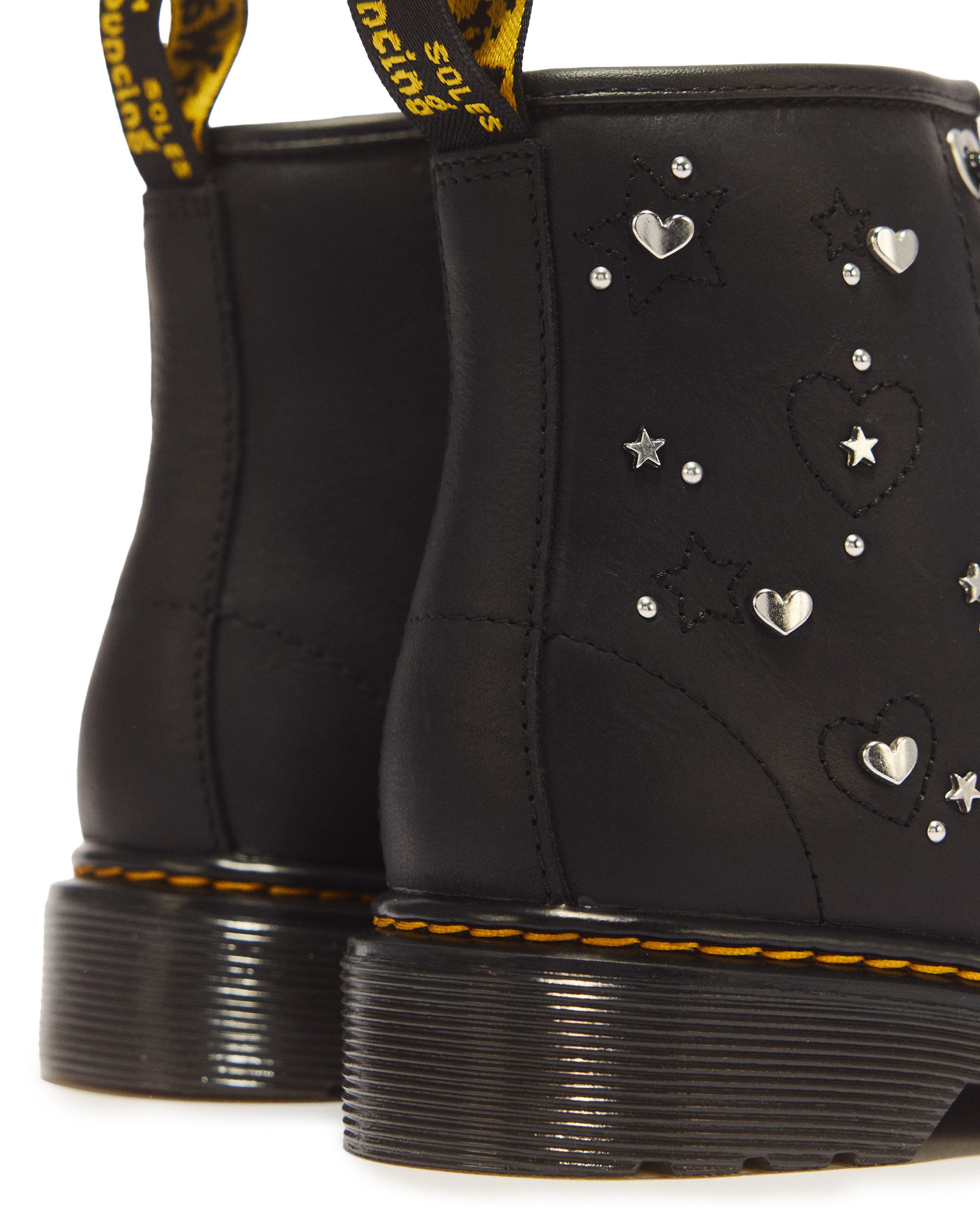 DR. MARTENS 1460 Hs J Black Wyoming Schnürboots Schnürstiefelette mit herzförmigen Nieten – Bild 2 von 5
