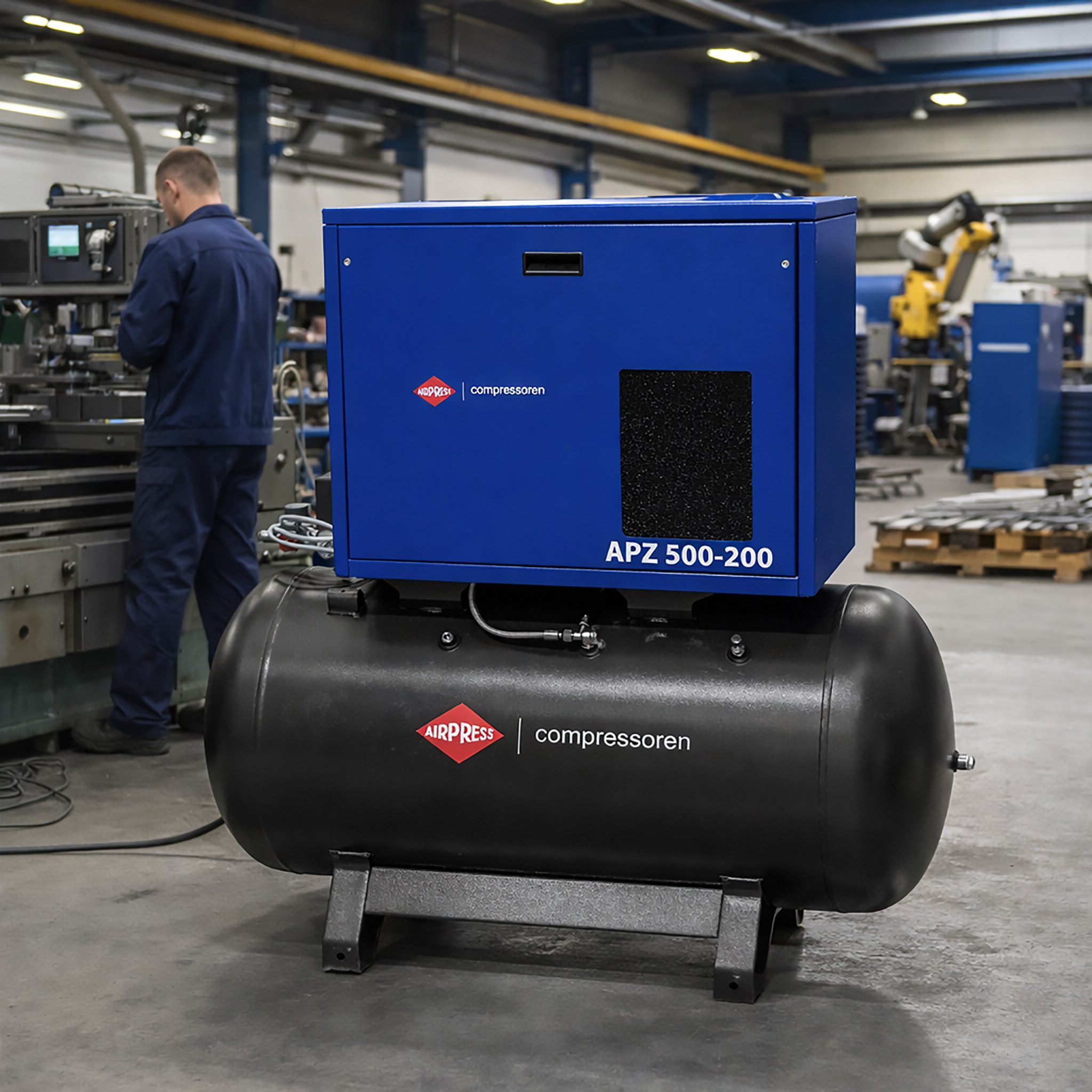 Airpress Kompressor Flüsterkompressor APZ 500-200 10 bar 200 l K18 4PS 378l/min, max. 10 bar, 200 l, sehr leise
