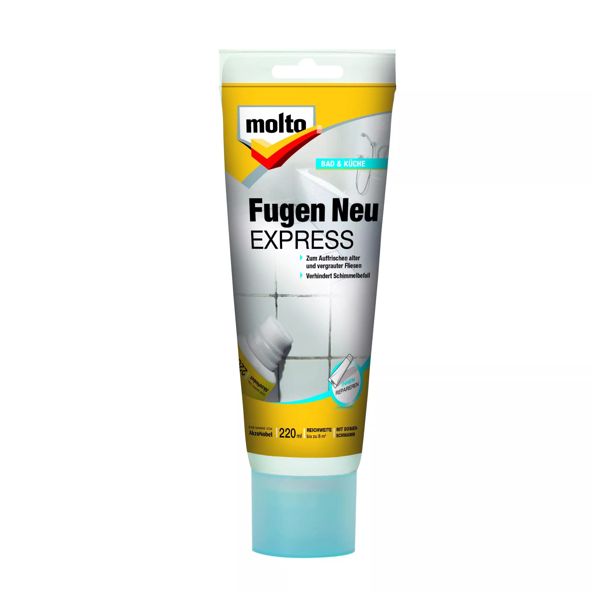 Molto Fugenspachtel Molto Fugen Neu Express Weiß 220ml Matt Auffrischen von Fliesenfugen (1-St)