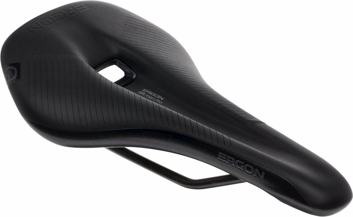 Ergon Fahrradsattel SR Pro Herren S/M Schwarz (Ergon zadel SR Pro Herren M/L schwarz im Paket enthalten), mit Aussparung