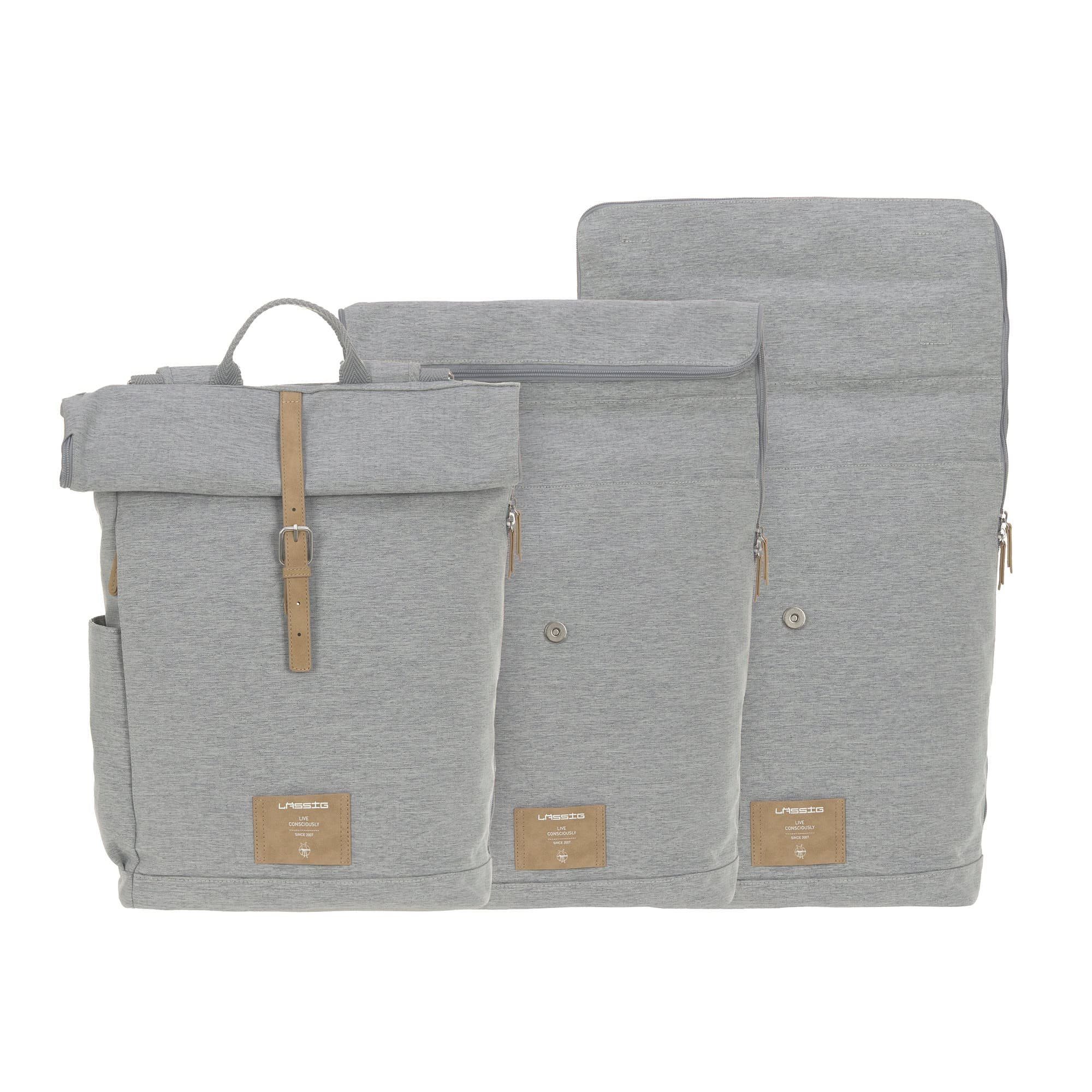 LÄSSIG Wickelrucksack LÄSSIG Wickeltasche Wickelrucksack Rolltop Backpack (Rolltop), PETA-approved vegan; zum Teil aus recyceltem Material