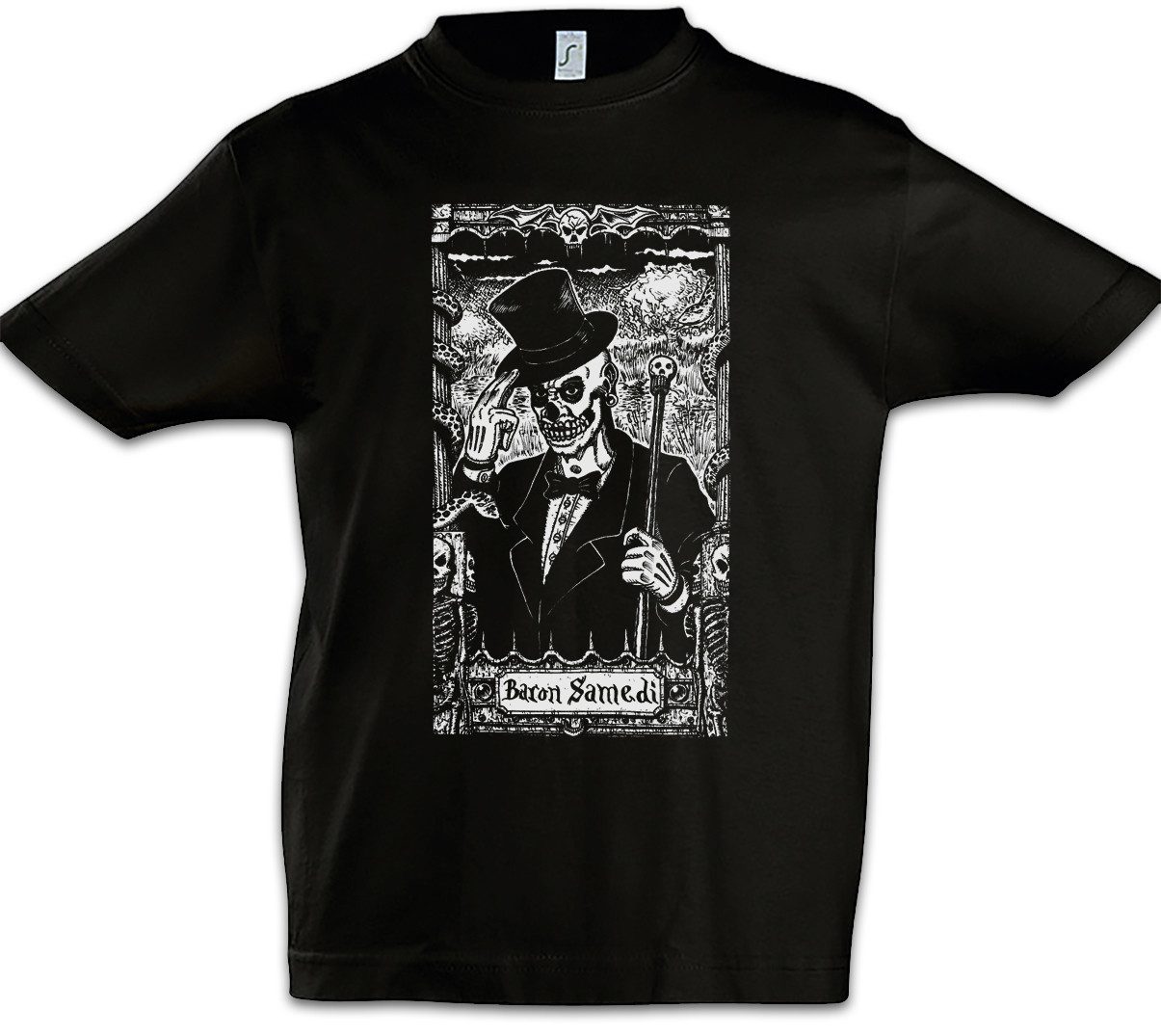 Print-Shirt Voodoo Baron Kinder T-Shirt Haitian Haiti Vodou Loa Spirit Of Death