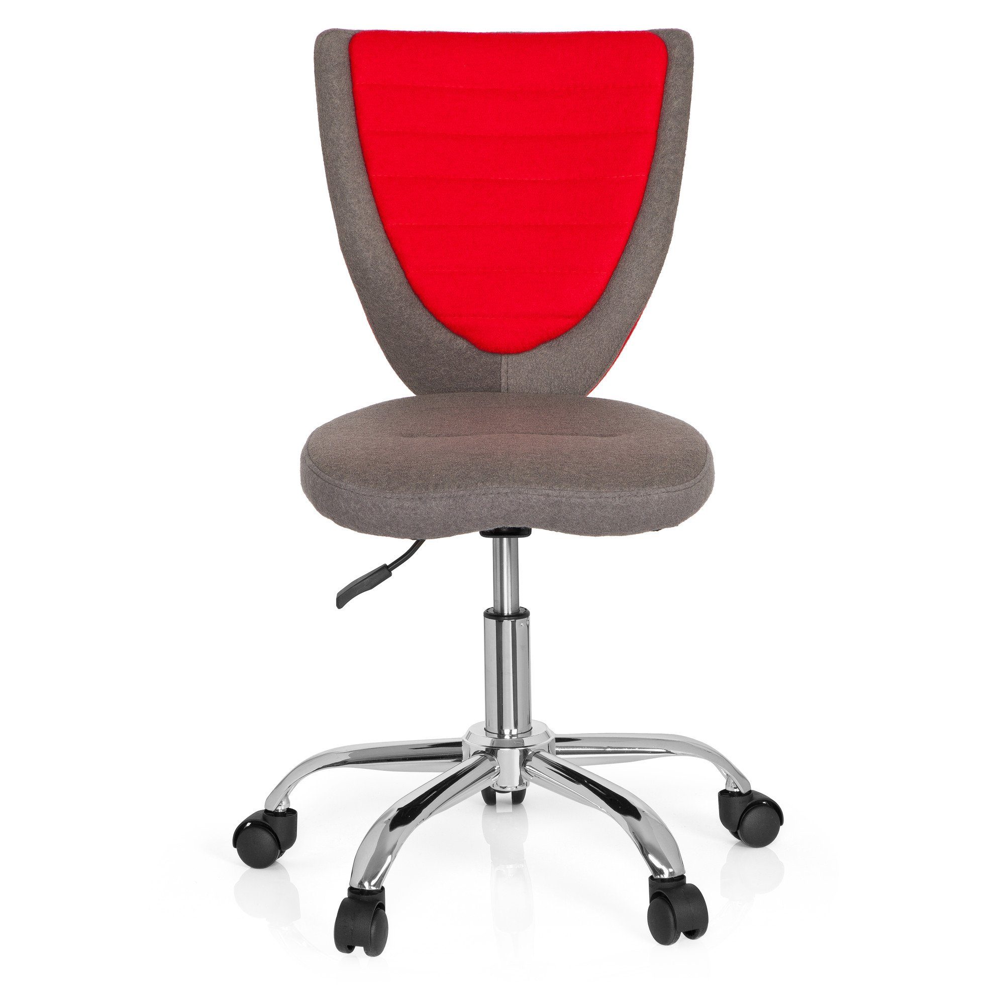 hjh OFFICE Drehstuhl Kinderdrehstuhl KIDDY COMFORT Stoff ohne Armlehnen (1 St), mitwachsend, ergonomisch Grau/Rot