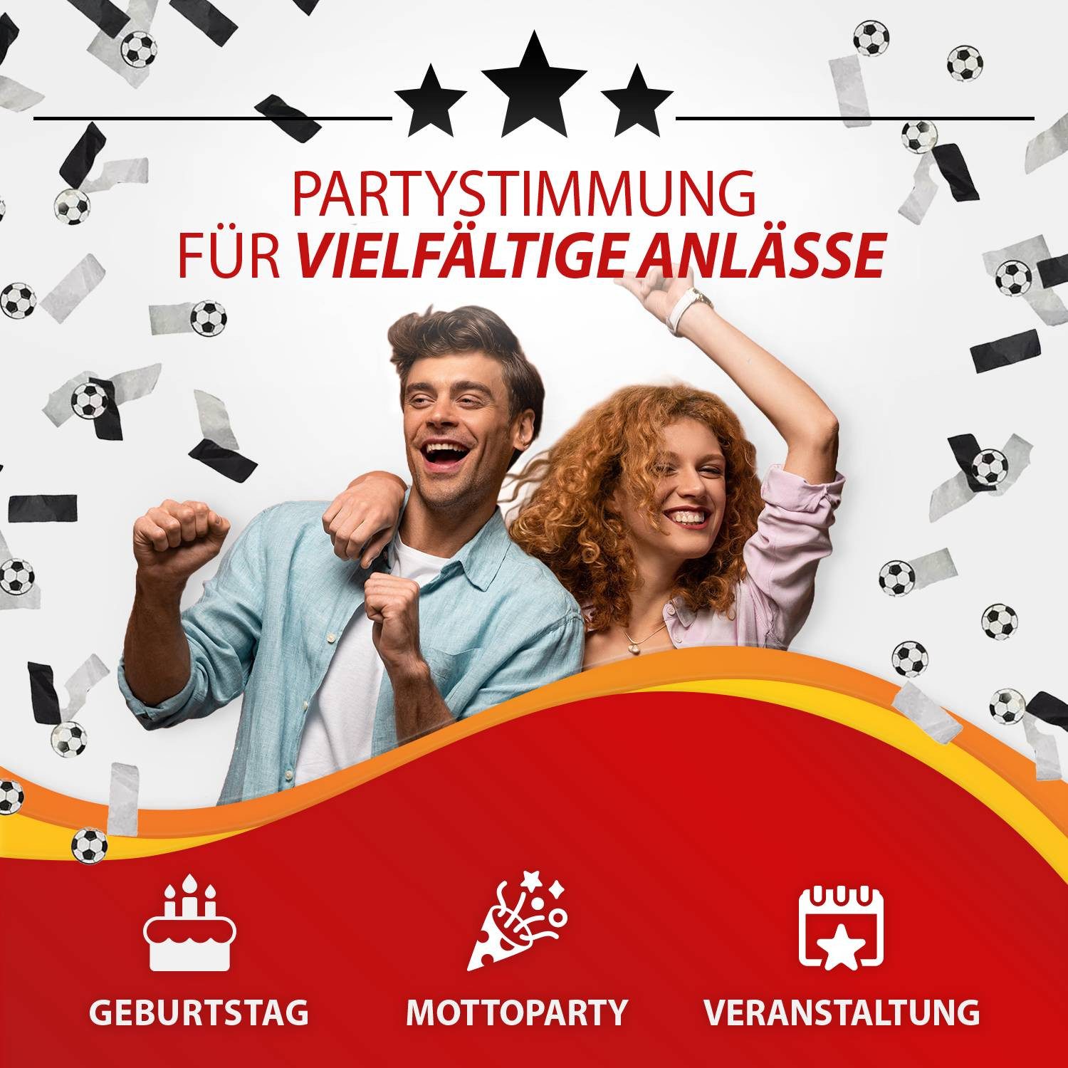 Party Factory Konfetti Party Popper 40cm Fußball Konfetti Deko Party