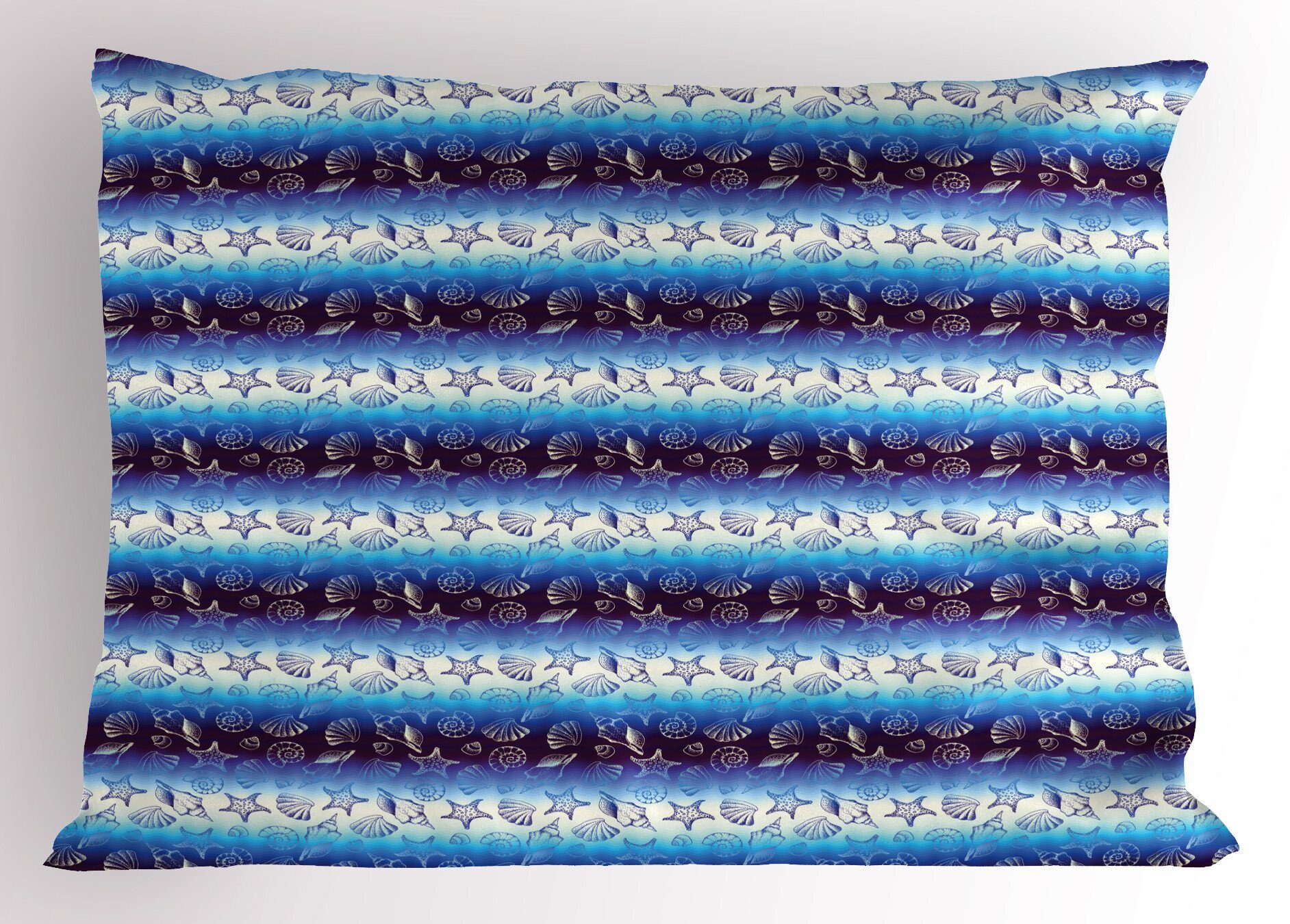 Wasser Abakuhaus Stück), Size Kissenbezüge (1 Seesterne Muscheln blau Standard Dekorativer Kopfkissenbezug, Gedruckter