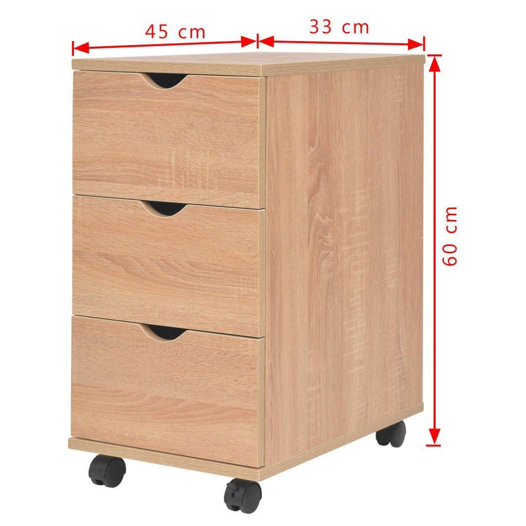 vidaXL (1-St) Fächerschrank 33×45×60 Eichenbraun cm Schubladenelement