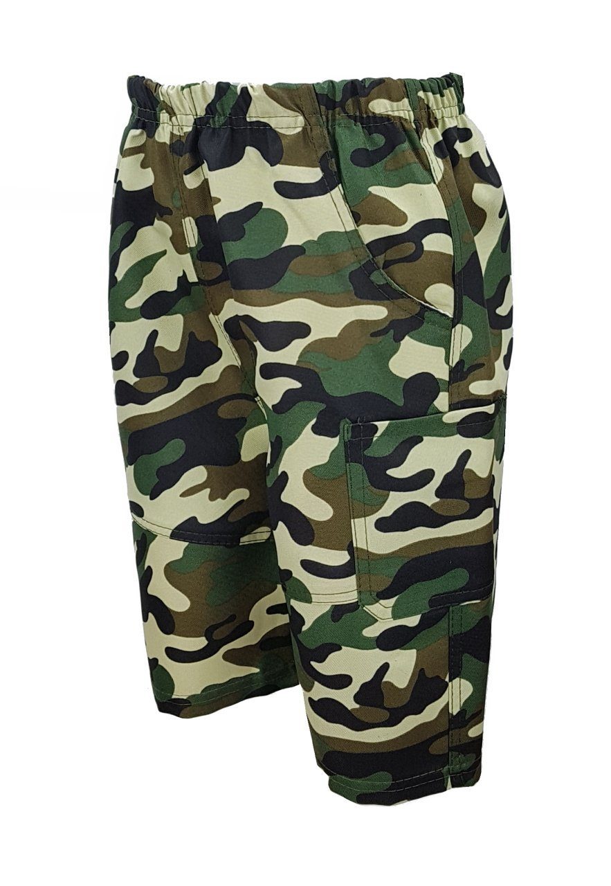 Camouflage + Shirt in Hessis Shirt Jungen & Shorts Hose Sport- & Freizeitset, js11 Grün