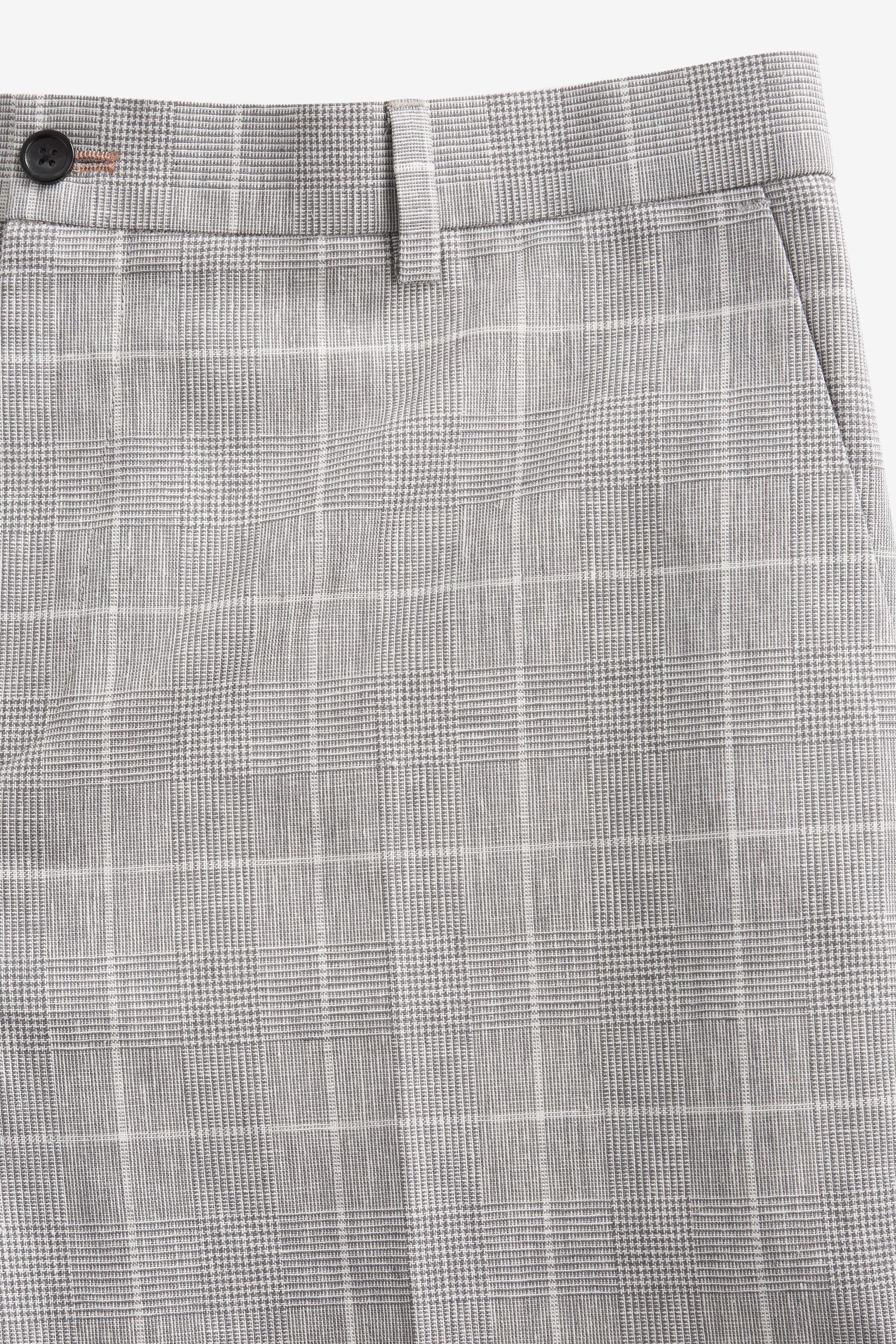 Next Anzughose Karierter Slim Fit (1-tlg) Anzug aus Hose Leinengemisch