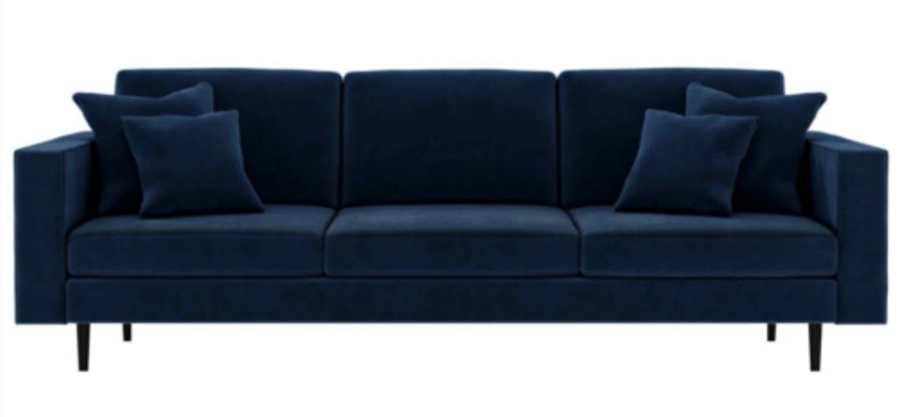 JVmoebel 4-Sitzer, Blau Viersitzer Stoff Samt Couchen Sofas Design Sofa Polster