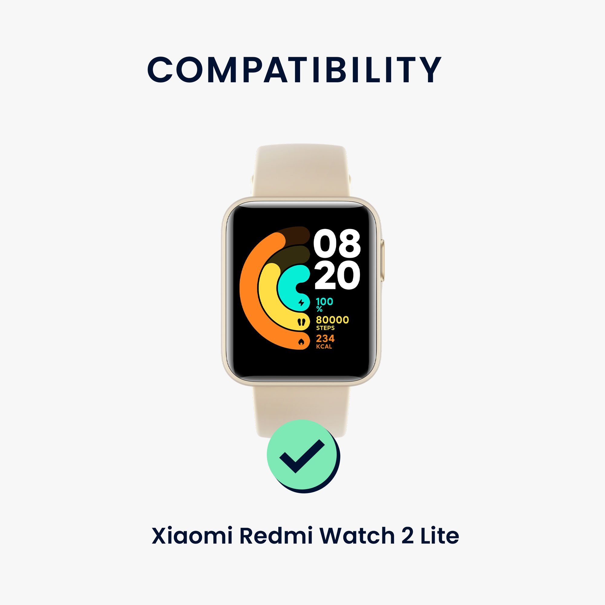 TPU Set Xiaomi verschiedene kwmobile Armband Lite Großes Sportarmband 6x Watch Silikon Fitnesstracker Redmi 2 Farben - Uhrenarmband Armband, für
