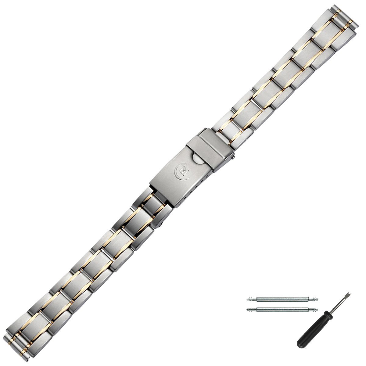 MARBURGER Uhrenarmband 12mm Edelstahl Gold