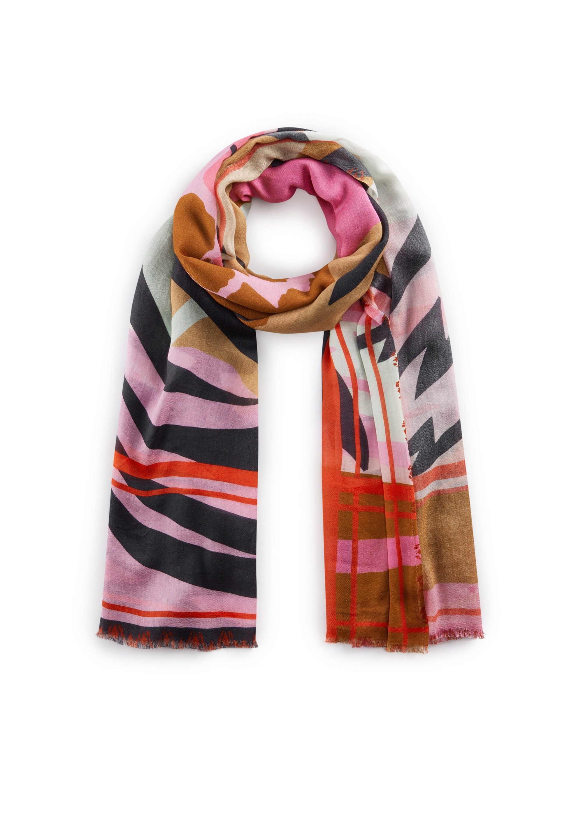 Modeschal Codello XXL Schal mit Tiger-Print in orange oder pink