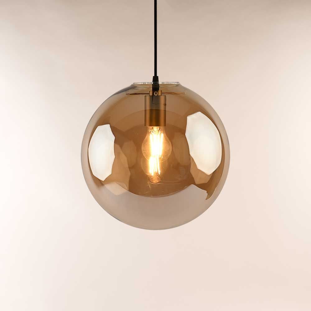 s.luce Pendelleuchte Hängeleuchte Orb Glaskugel Gold/Amber günstig online kaufen