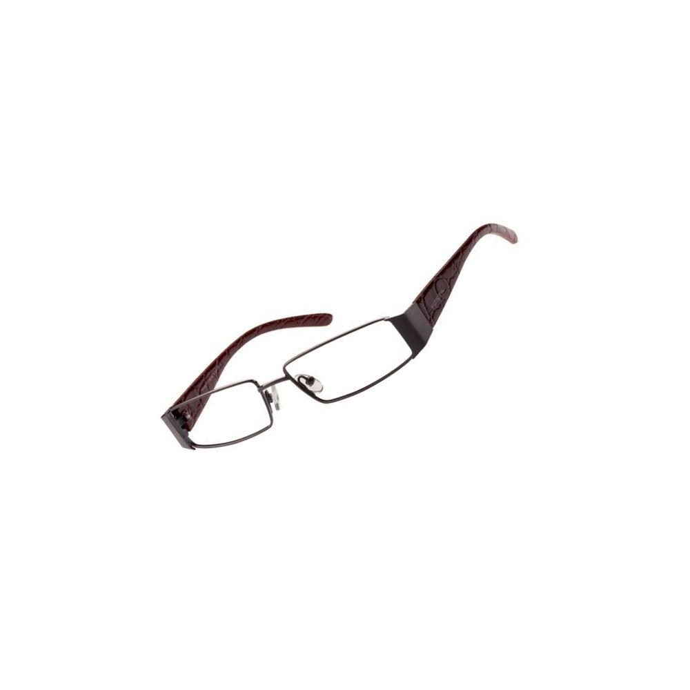 Fossil Brillengestell Korrektionsfassung Brille Metall Stahl Rot 52/15/140 - OF1129040, Metall und Leder