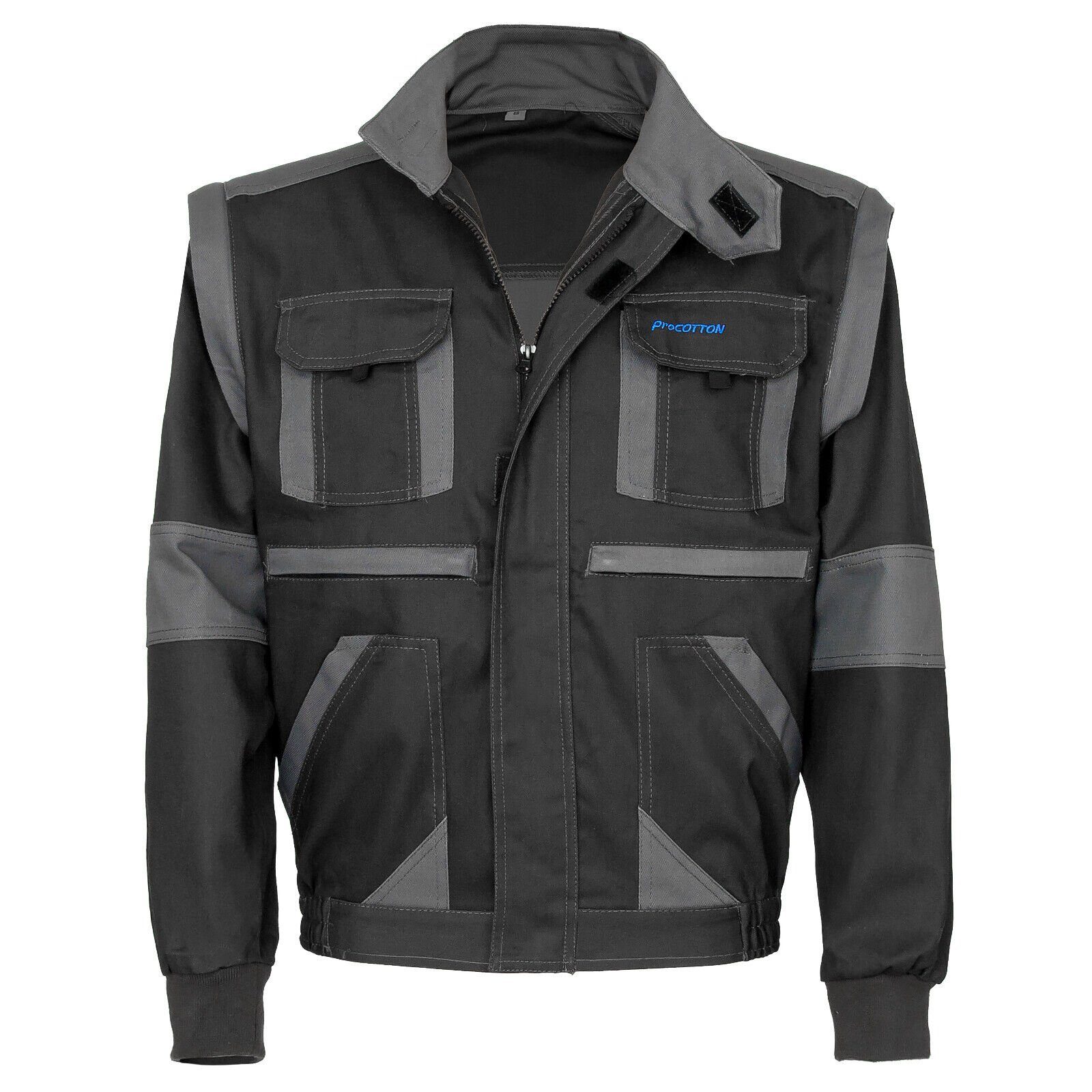 Artmas Arbeitsjacke Arbeitsjacke Arbeitsweste 2in1 Bundjacke Berufsjacke abnehmbare Ärmel Abgeschlossen mit einem Klettverschluss am Hals