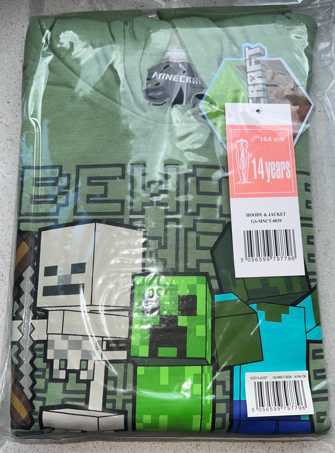 Minecraft Kapuzensweatshirt Minecraft Hoodie Sweatshirt mit Kapuze Jungen + Mädchen 8 10 12 14