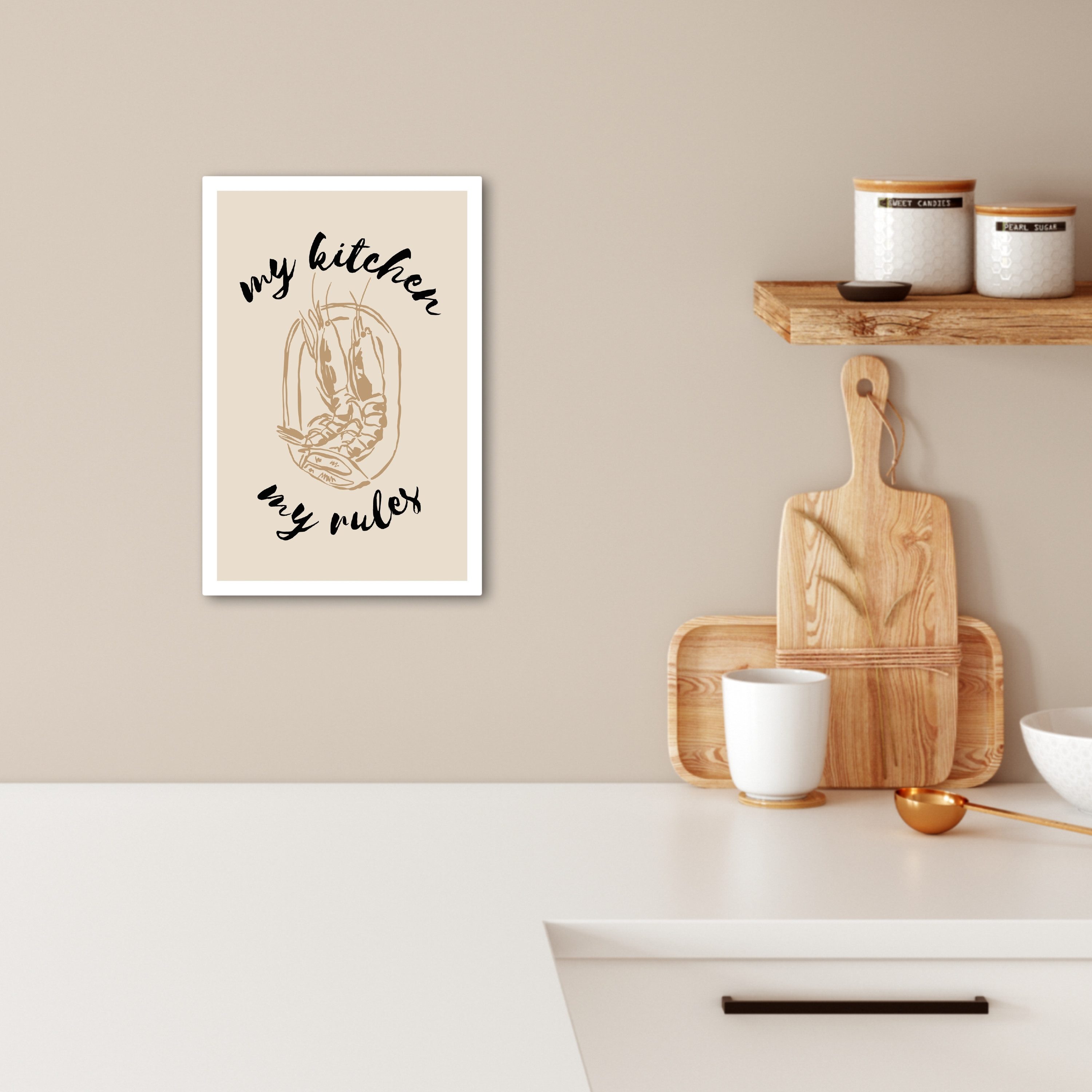 OneMillionCanvasses® Leinwandbild Beige - Garnele - günstig online kaufen