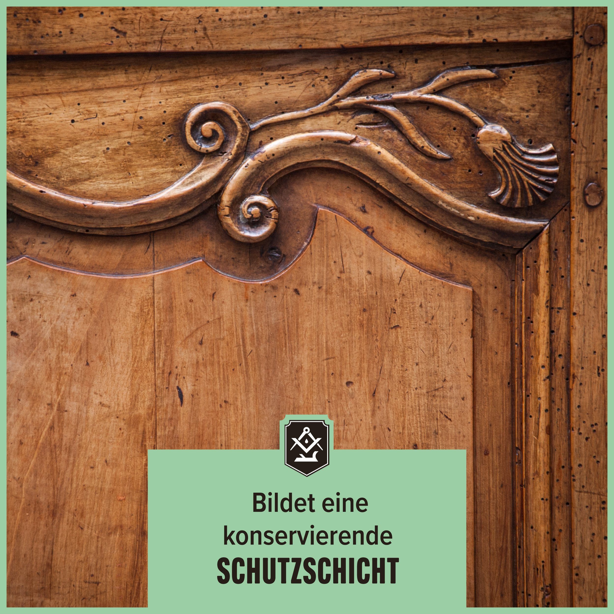 dreiteiliges Wachs - Antik Set Schrader für unbehandelte/gewachste (Pflegemittel - Holzreiniger Holzmöbel Germany) Made in + Baumwolltuch