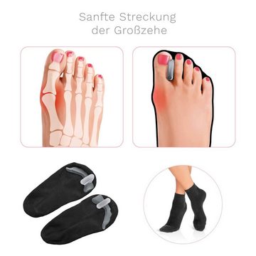 GoBunion Hallux-Bandage Socken, 39-42, 1 Paar, Hallux Socken mit integriertem Zehenspreizer schwarz.