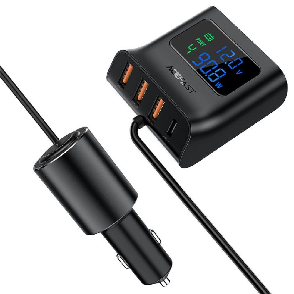 KFZ-Ladegerät 90W USB Typ C/ 3xUSB / Zigarettenanzünderbuchse USB-Ladegerät