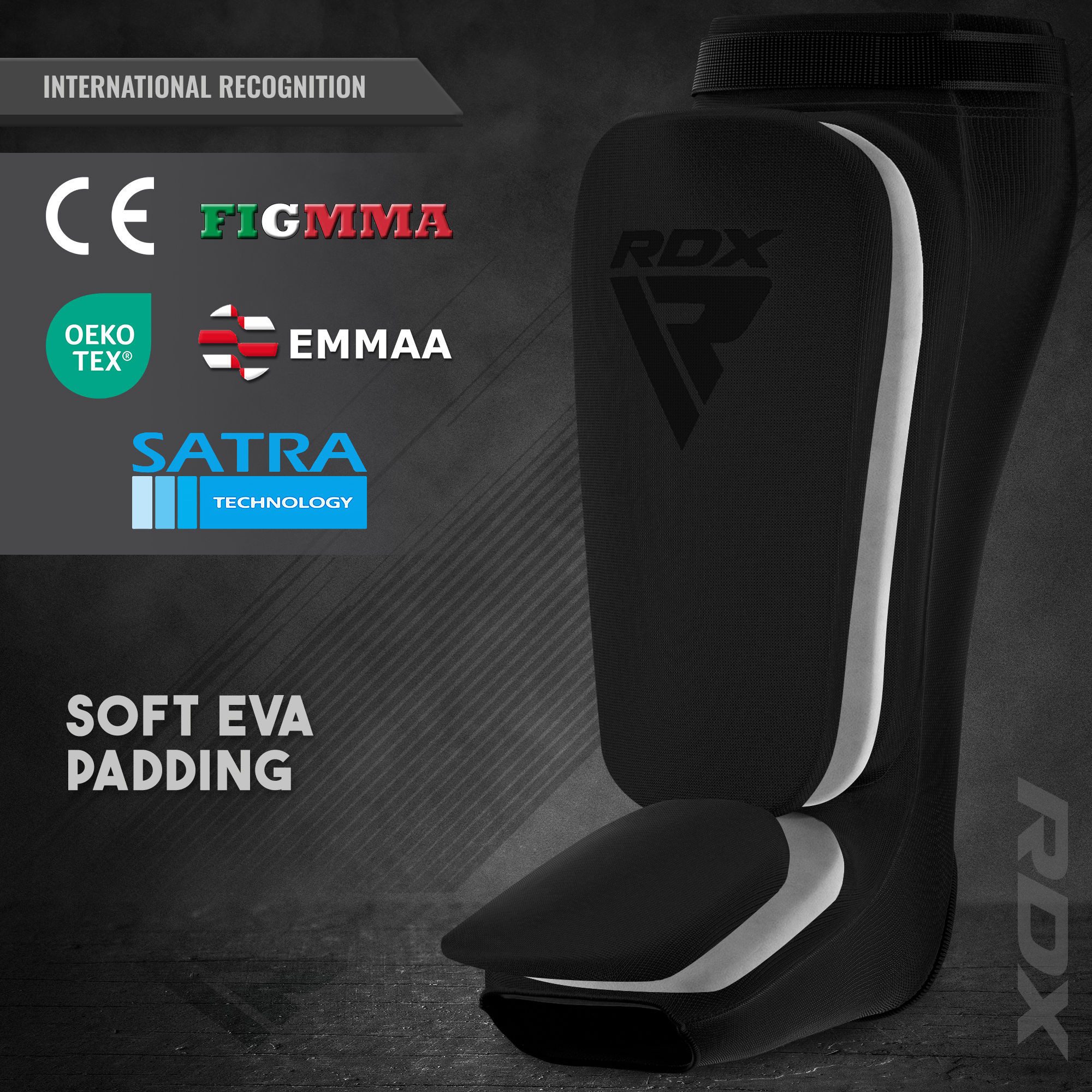 RDX Sports Kampfsport Schienbeinschoner RDX SIB Gepolsterte SchienbeinSchützenr Standard certified (2, Knee Protection), Adults