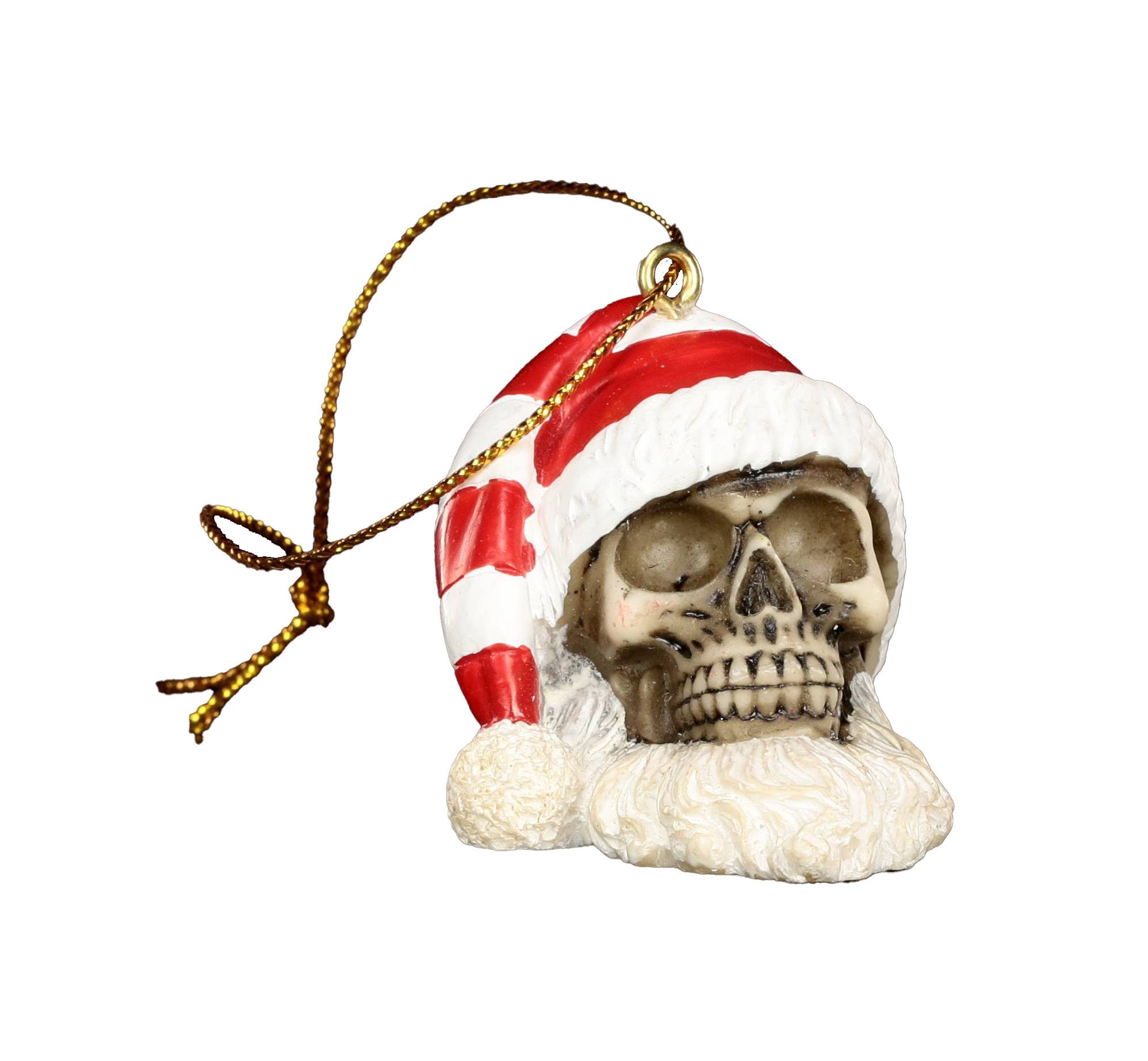 Figuren Shop GmbH Christbaumschmuck Christbaum-Schmuck - Totenkopf Weihnachtsmann - Gothic Deko (1-tlg)