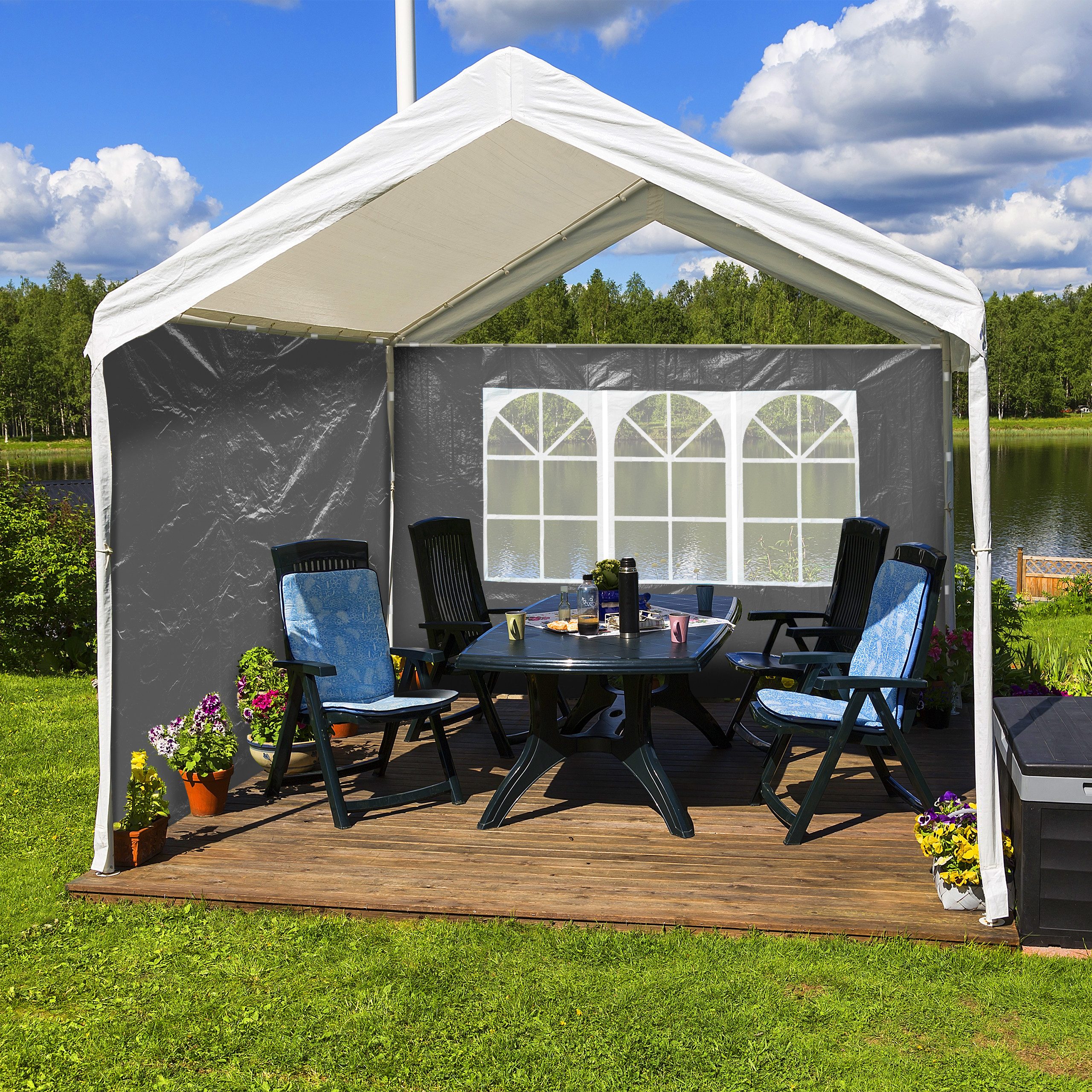 relaxdays Pavillon Seitenwand 2er Set grau günstig online kaufen