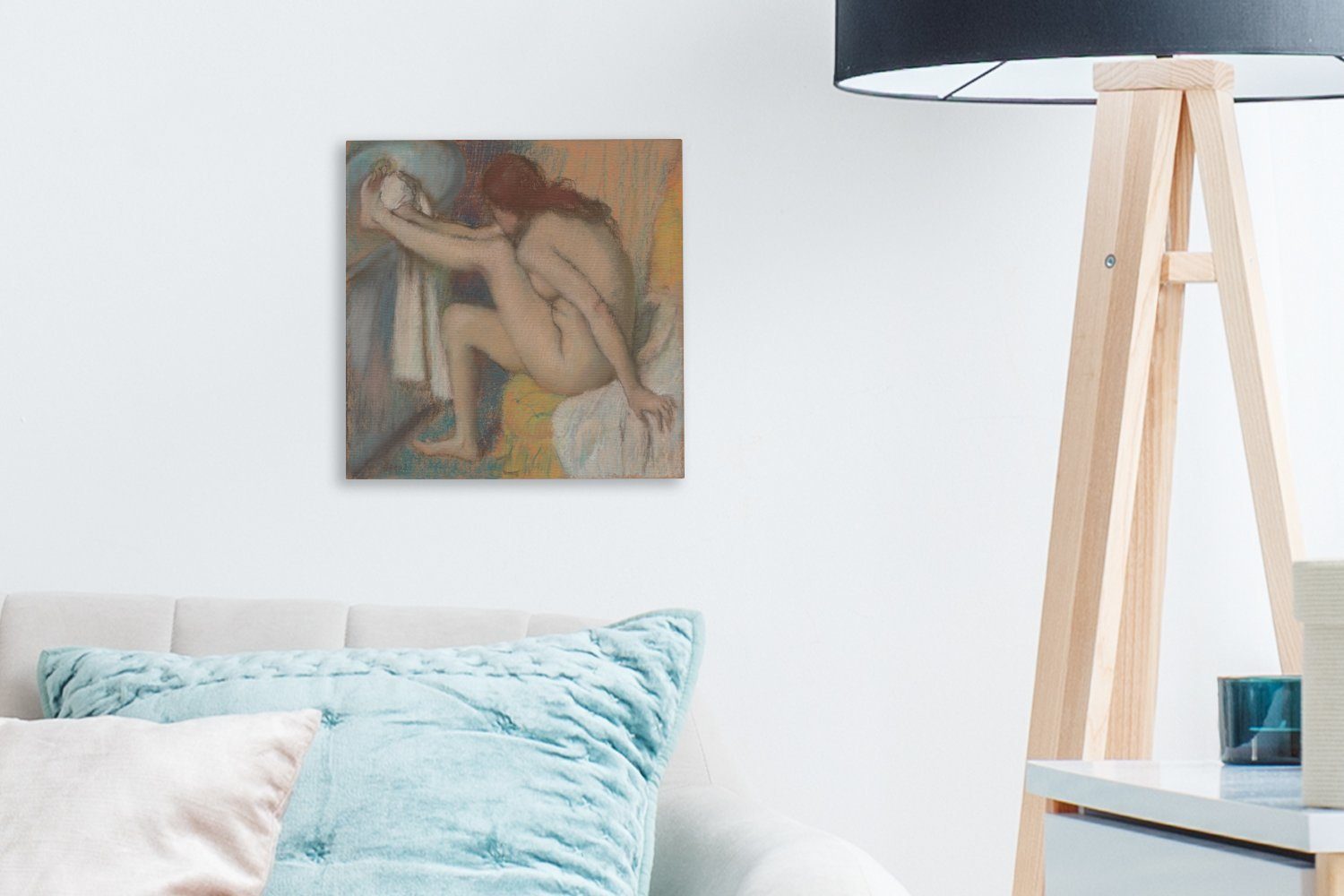 trocknet St), Fuß - ihren (1 Bilder OneMillionCanvasses® Degas, von Wohnzimmer Frau Schlafzimmer für Edgar Leinwandbild Leinwand Gemälde