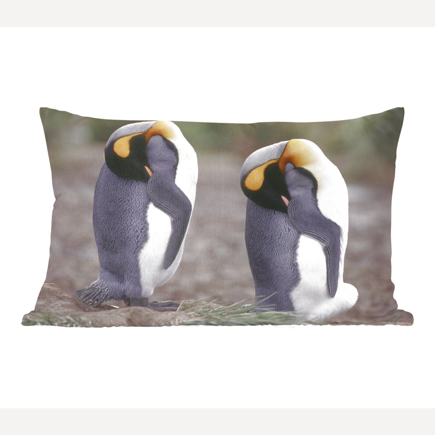 MuchoWow Dekokissen Zwei schlafende Pinguine, Wohzimmer Dekoration, Zierkissen, Dekokissen mit Füllung, Schlafzimmer