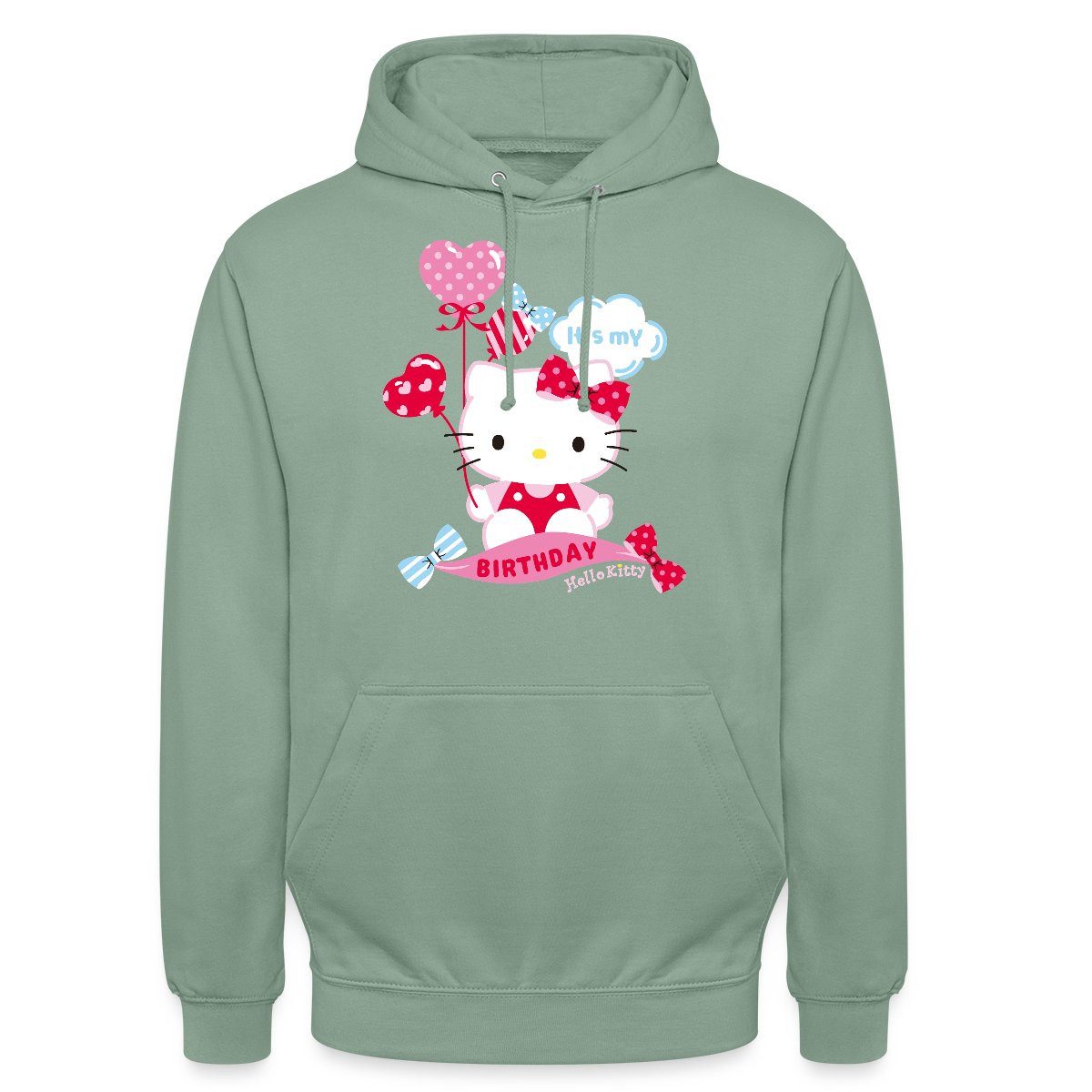 Hoodie Hello Kitty Mit Ballons Mein Geburtstag Unisex Hoodie