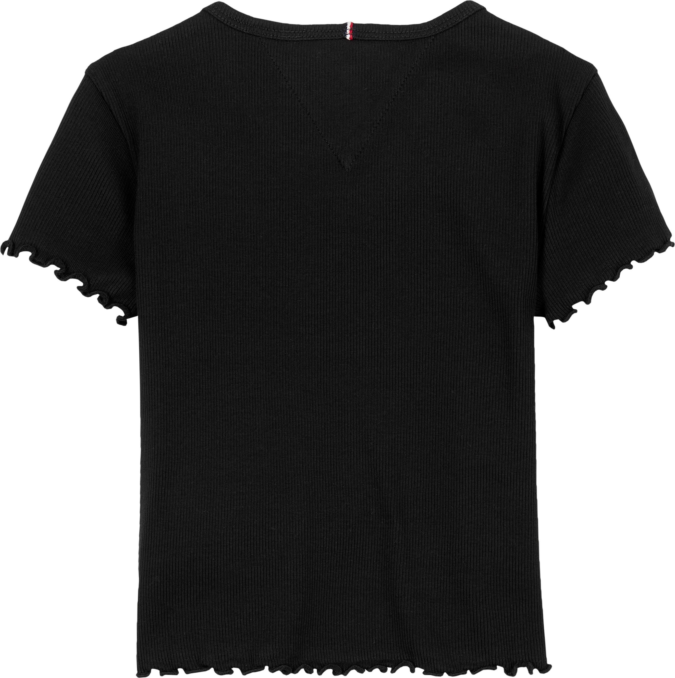 Tommy Hilfiger T-Shirt ESSENTIAL RIB TOP SS mit Logostickerei – Bild 4 von 5