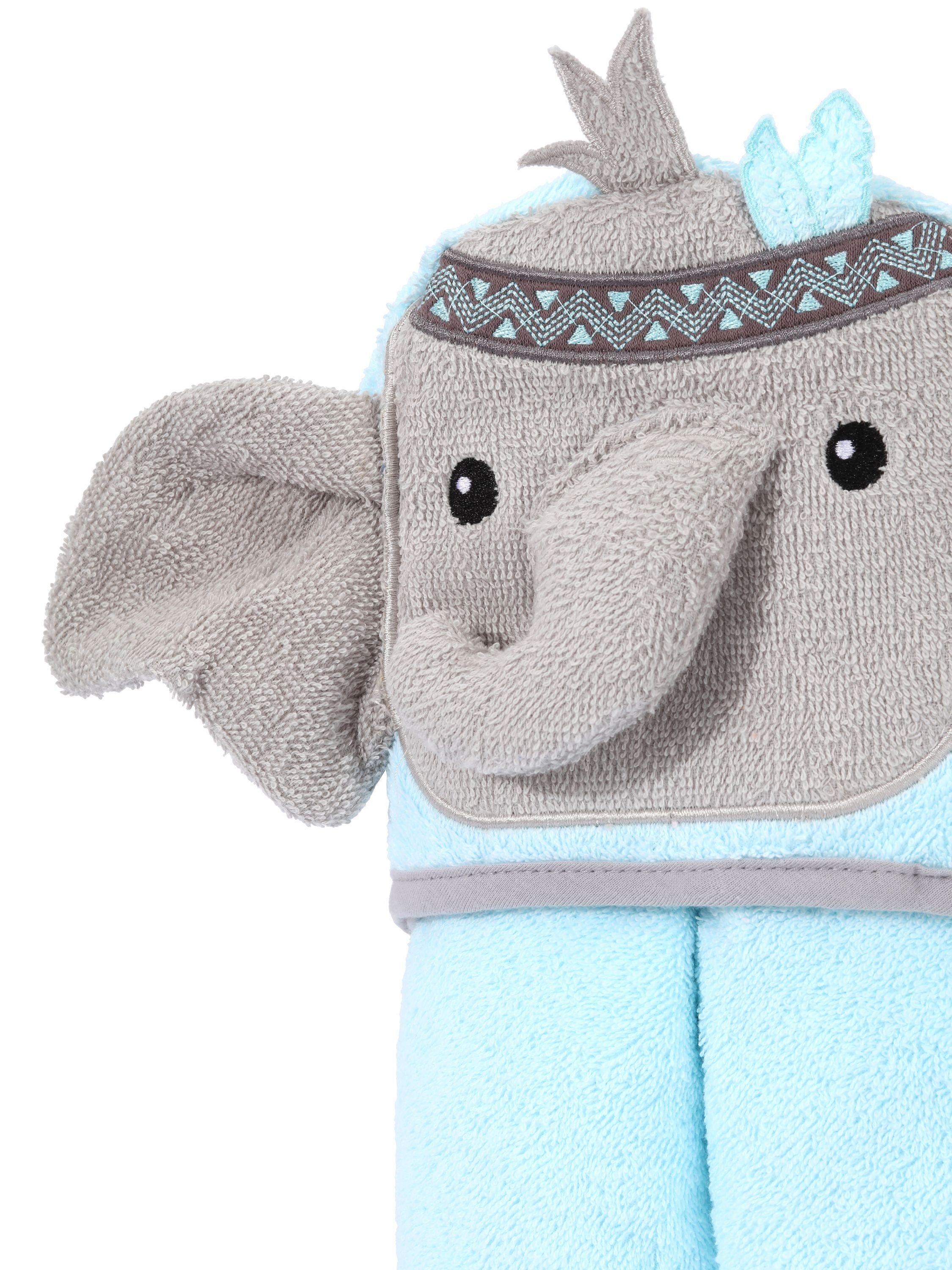 x Kapuzenhandtuch - Baumwolle BE20-272-BBL, Babyhandtuch 95cm 95cm Elefant Handtücher Be aus (1-St) Frottee Mammy Blau