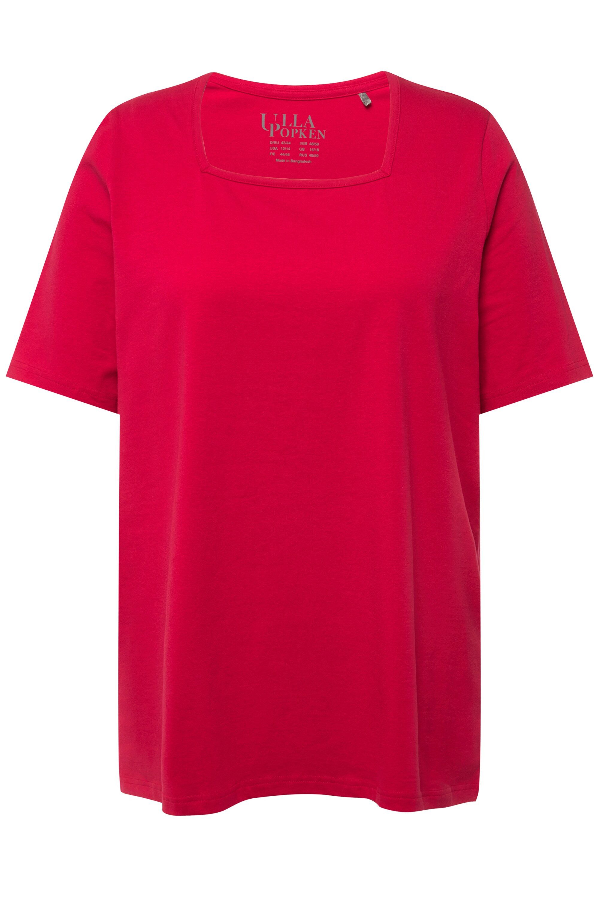 Ulla Popken T-Shirt T-Shirt A-Linie Carré-Ausschnitt günstig online kaufen