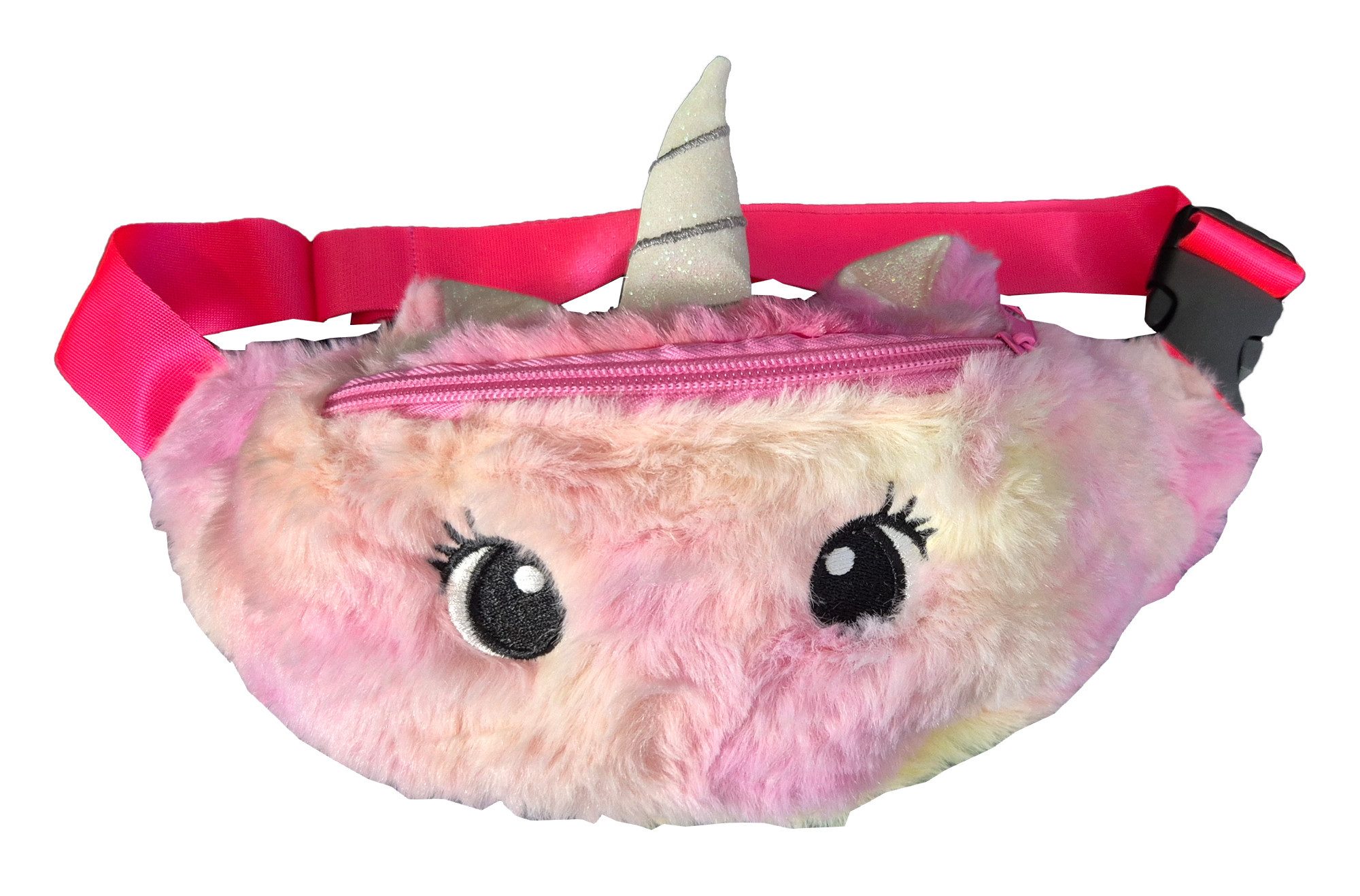 Einkaufszauber Gürteltasche Kinder Gürteltasche Einhorn aus Plüsch - Crossover-Tasche Bauchtasche, Einhorn