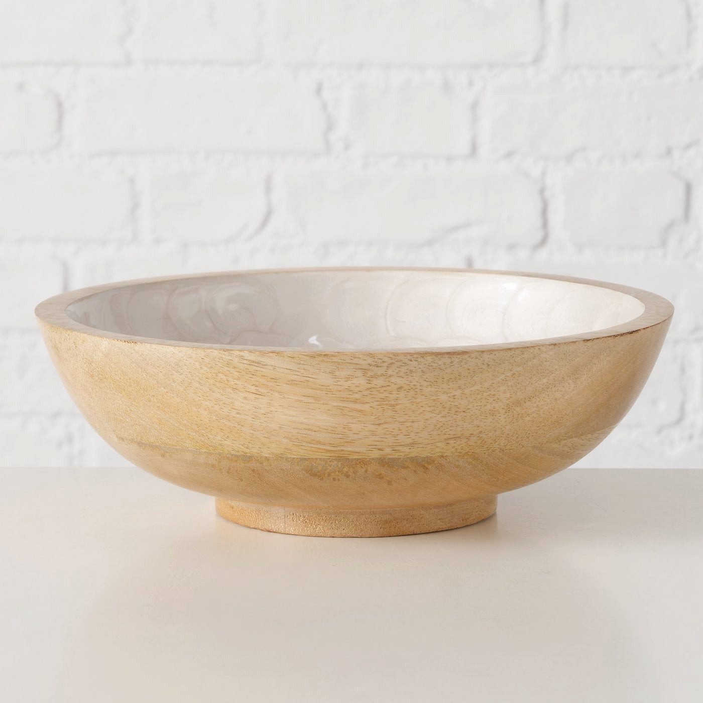 BOLTZE Schale Schale " Shella " aus Mangoholz in Cremeweiß 23cm von Boltze Formschön