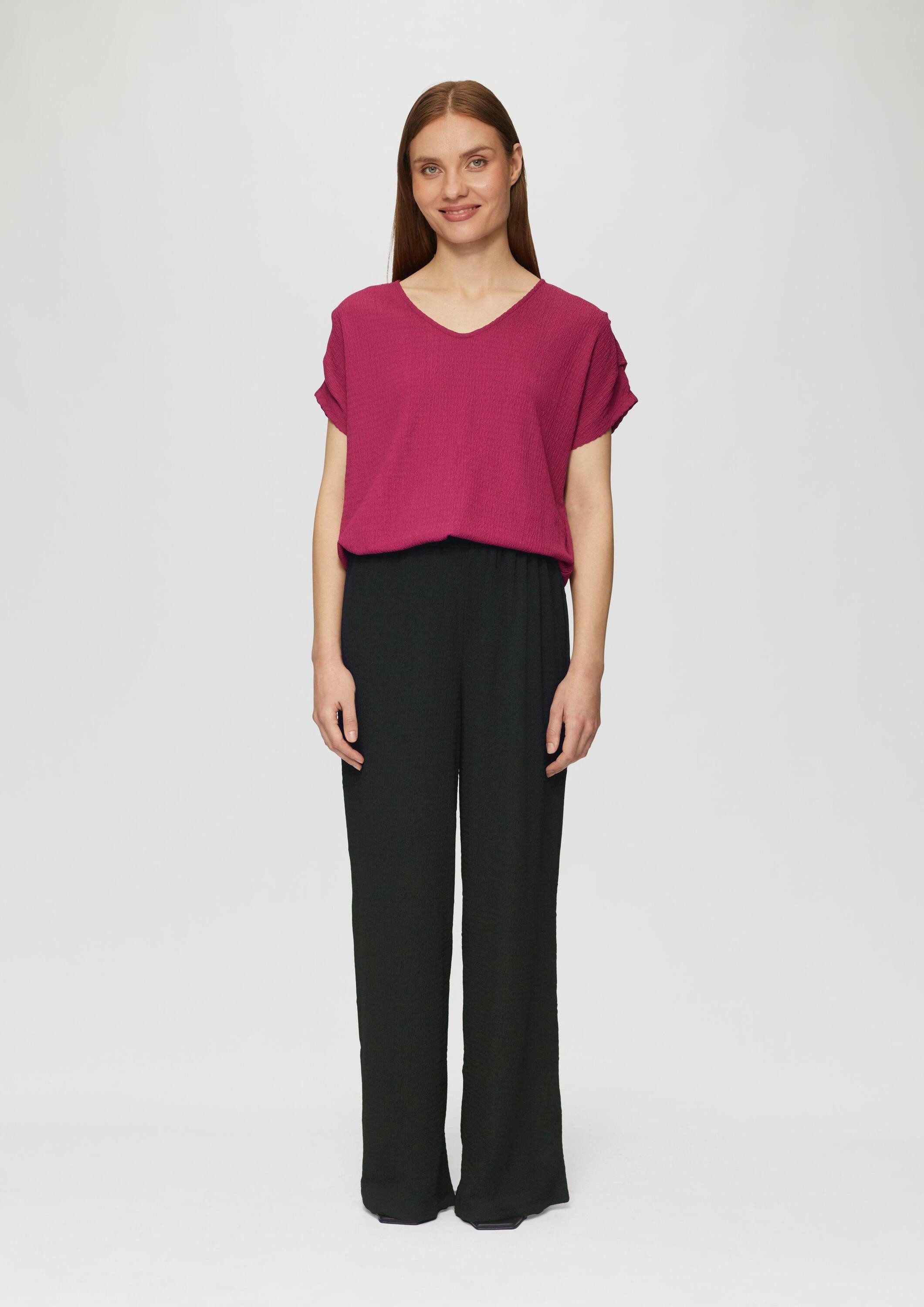 s.Oliver Chinos Hose Strukturierte Hose mit Wide Leg