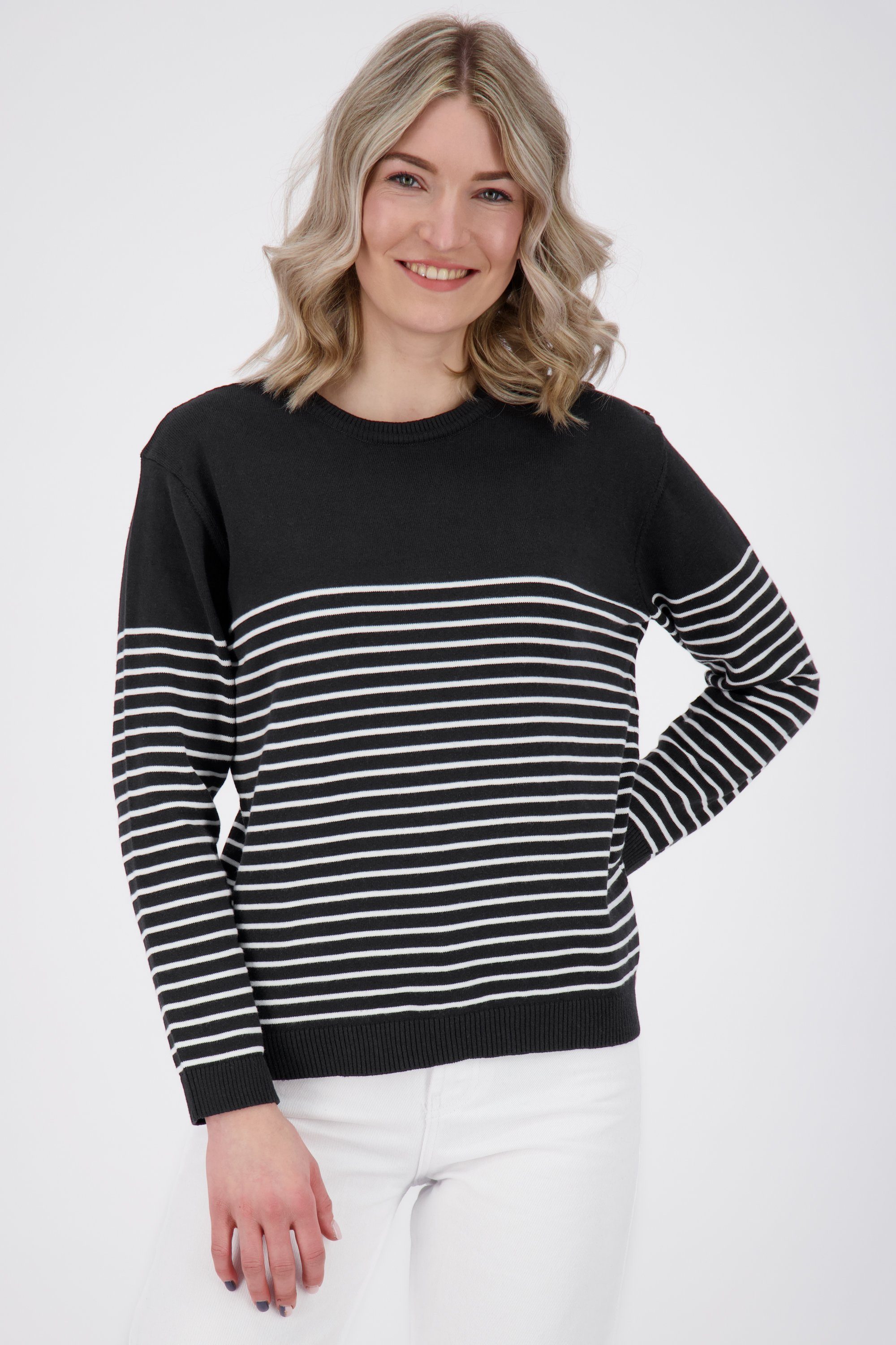 wichtig Alife & Kickin Rundhalspullover Rundhalspullover, ValentinaAK Z Damen Knit moonless Pullover