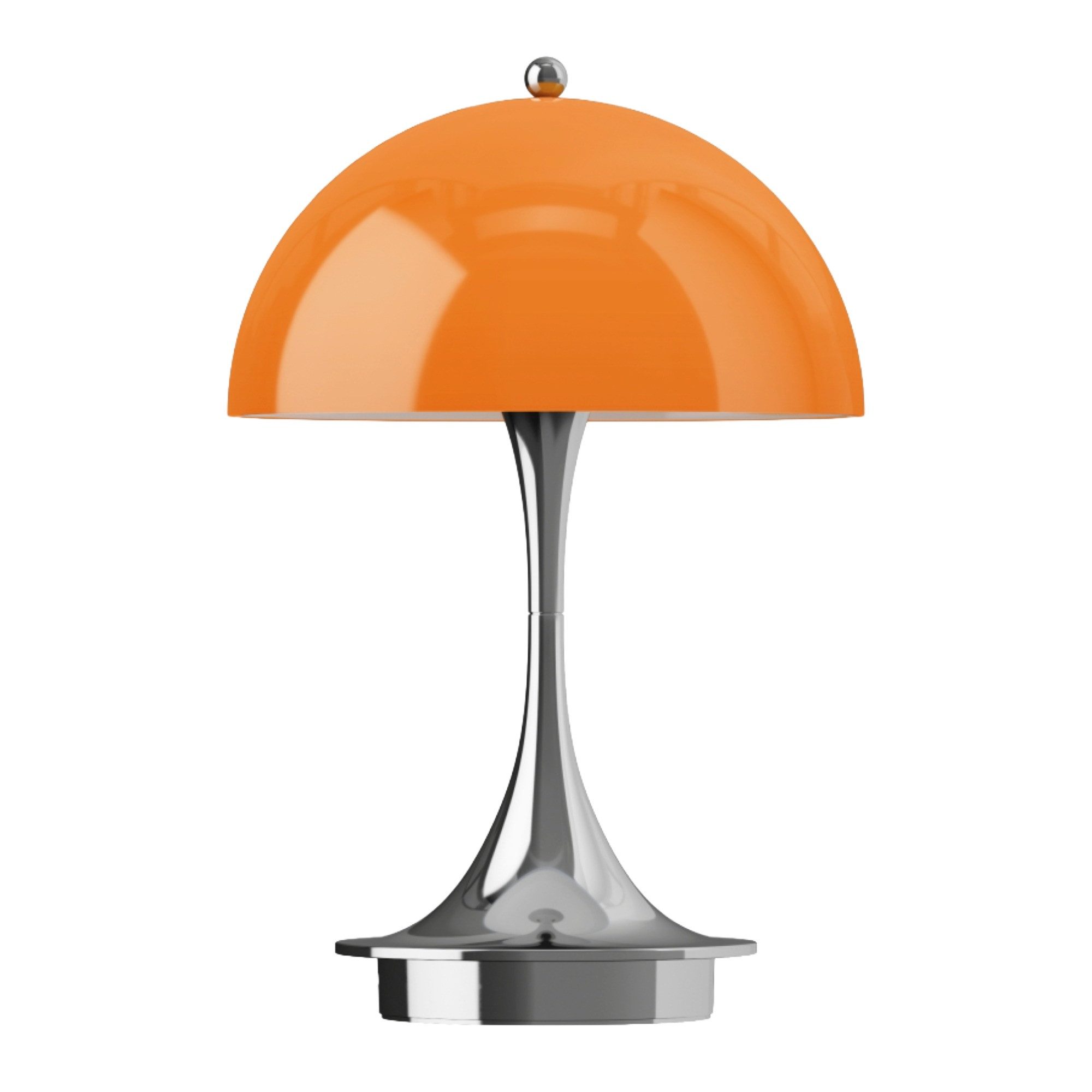 Louis Poulsen Tischleuchte Louis Poulsen Tischleuchte Panthella 160 Portable Chrome Opal orange