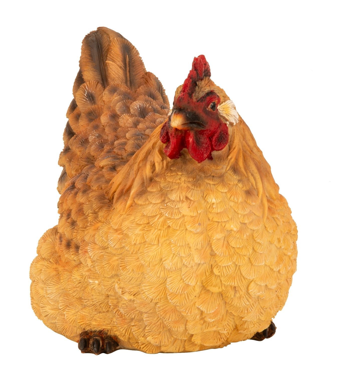 Tierfigur Dekofigur Henne Bella – Naturgetreue Tierfigur Braun 18 cm Höhe