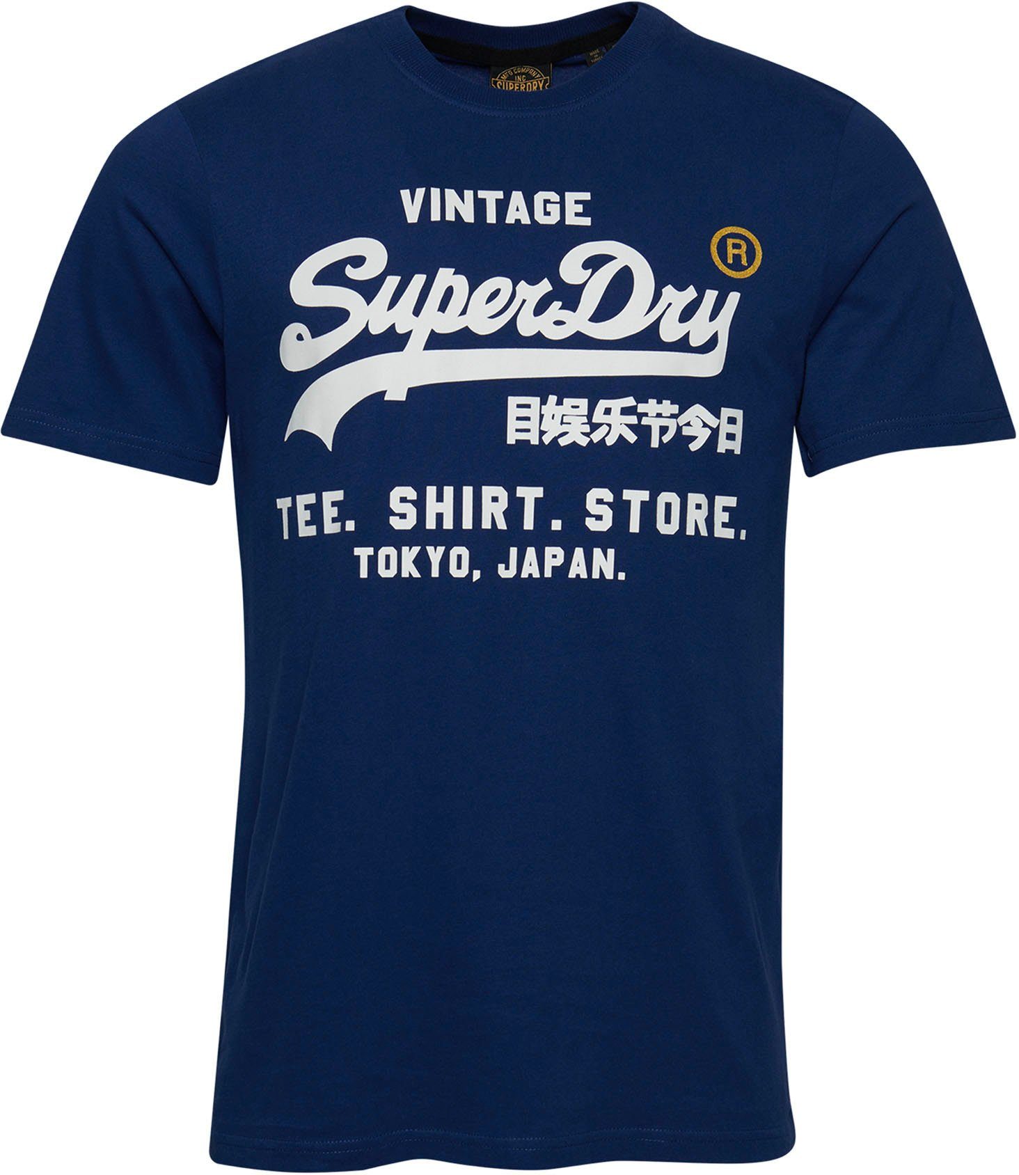 Superdry T-Shirt VINTAGE VL STORE TEE Supermarine CLASSIC Navy