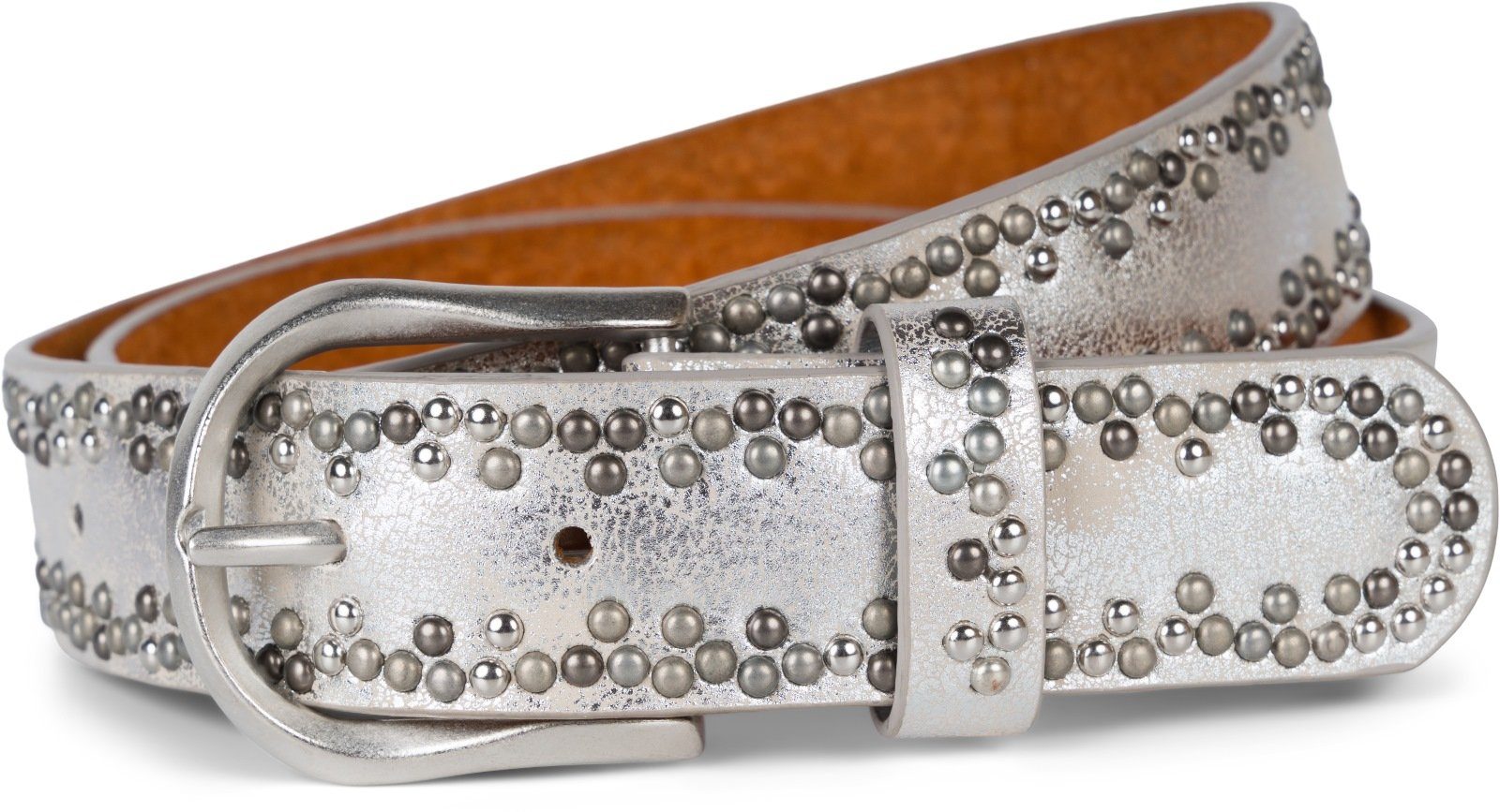 styleBREAKER Nietengürtel Gürtel mit kleinen Nieten (1-St)