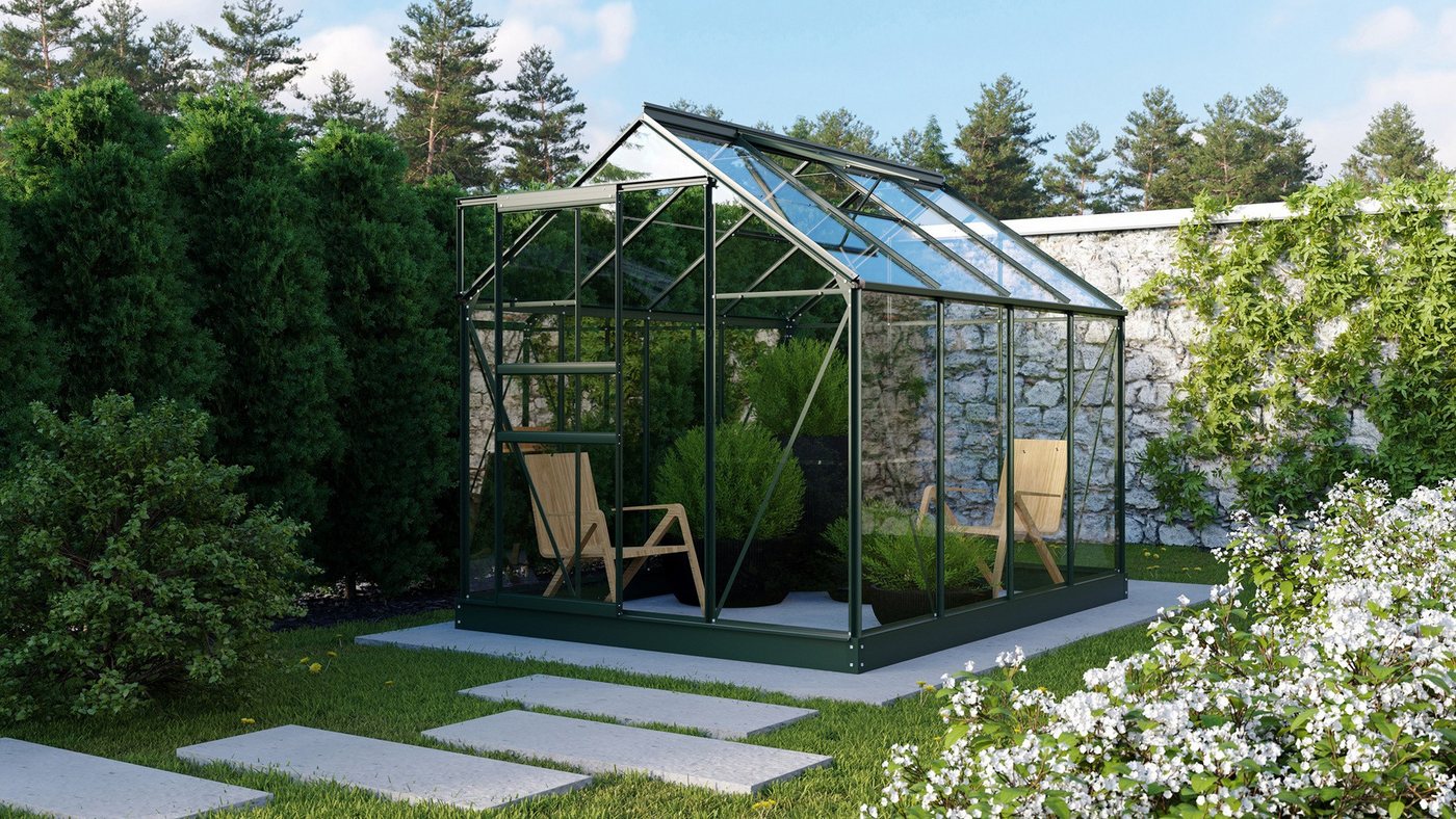 Thumbnail - Vitavia Gewächshaus Planet 5000 ESG 3mm, smaragd - Set L2570 x B1950 x H2070 mm