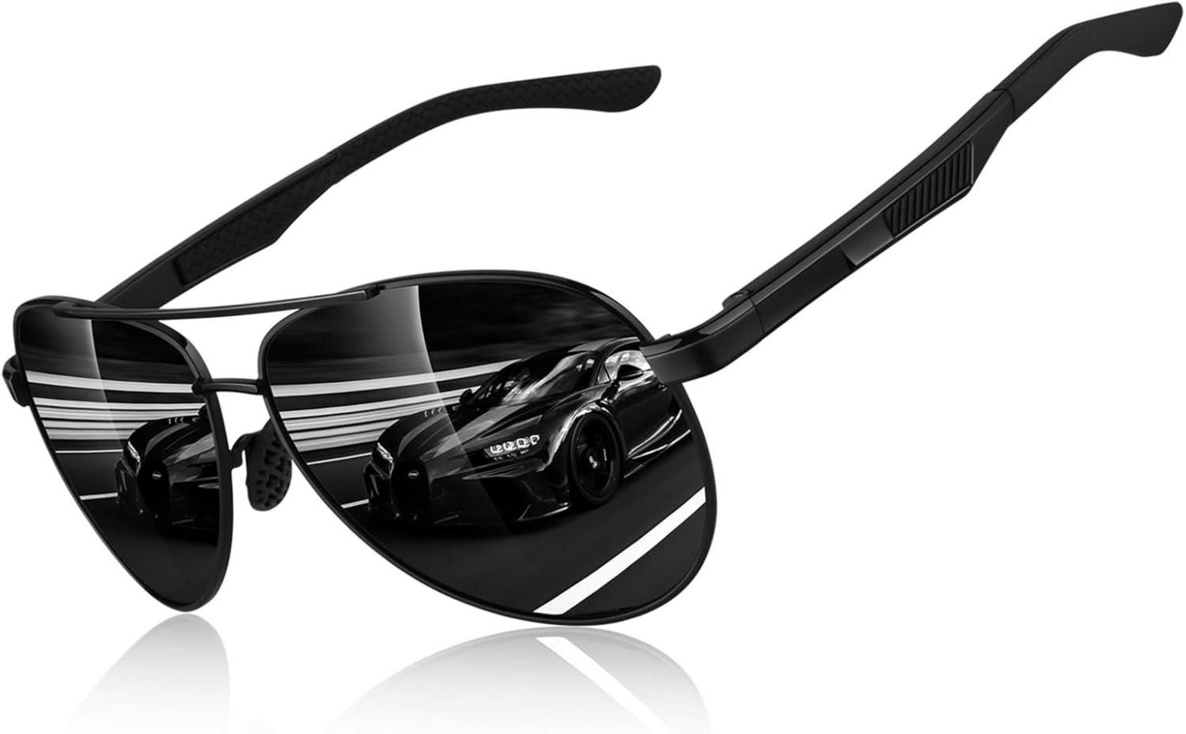 Pilotenbrille Pilotenbrille Herren Polarisiert Al-Mg Metallrahmen UV400 Schutz mit