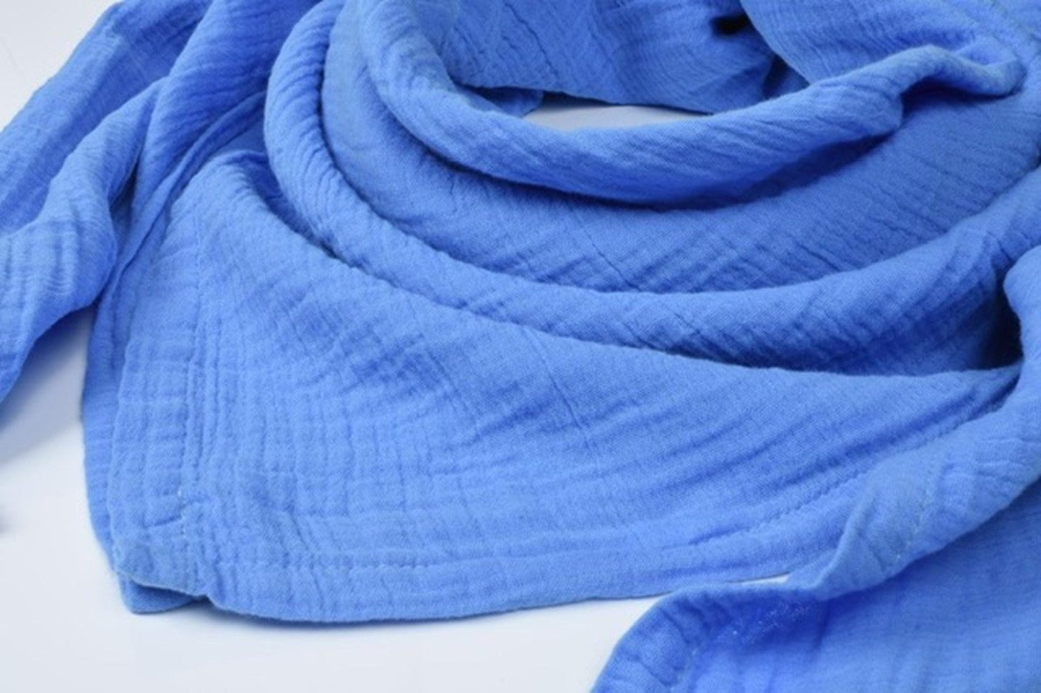 Musselin Welt Halstuch Musselin Halstuch in Provence Blau aus Biobaumwolle günstig online kaufen