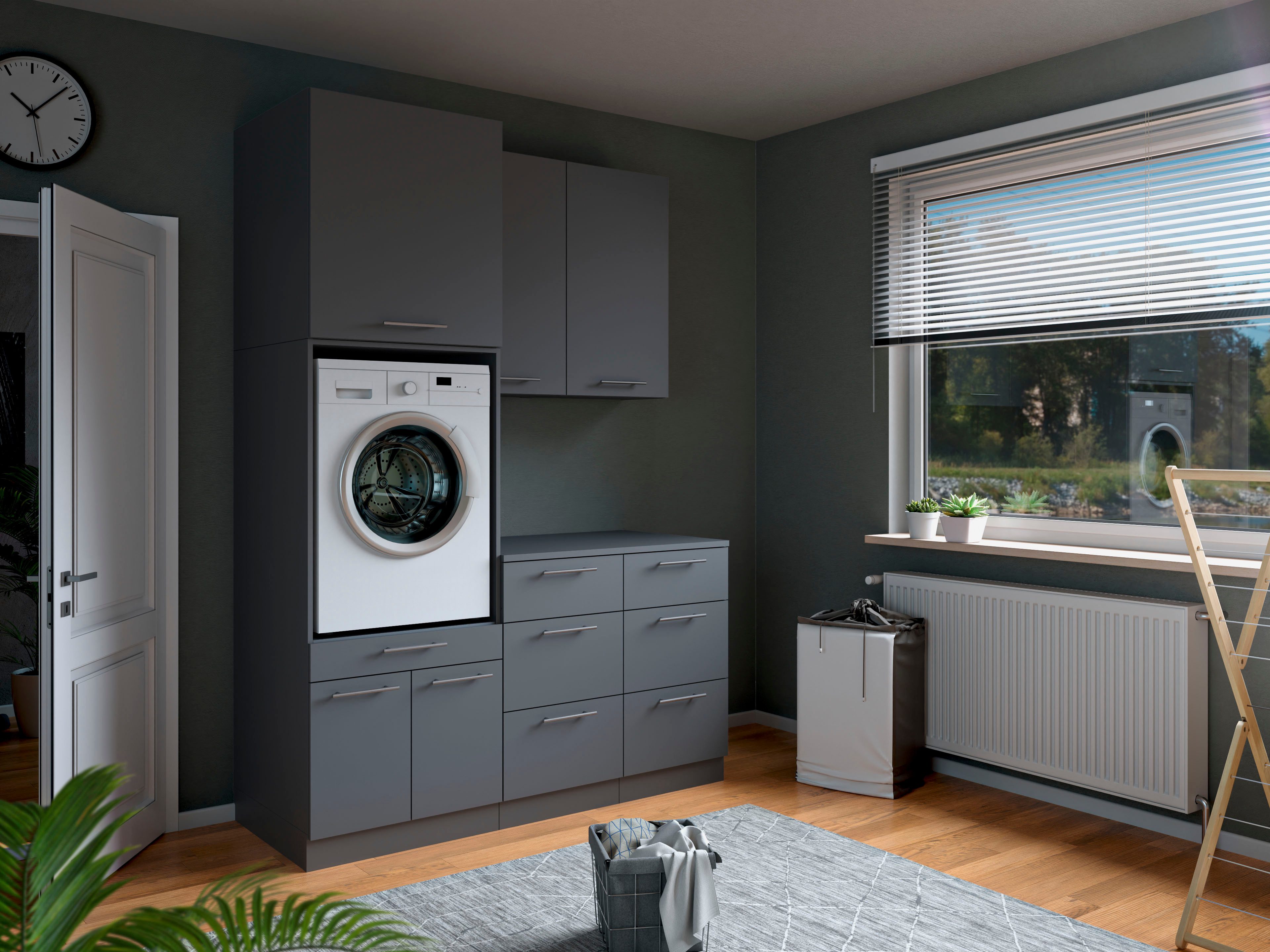 Laundreezy Mehrzweckschrank-Set Laundreezy, 6-tlg. Mehrzweckschrank-Set B/H/T 168/238/68 cm, (6-St), Breite 168 cm, Soft-Close-Funktion für Türen