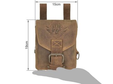 Greenburry Gürteltasche Vintage Biker, große Bikertasche 15x19cm, für Motorradfahrer Biker, lange Schlaufen